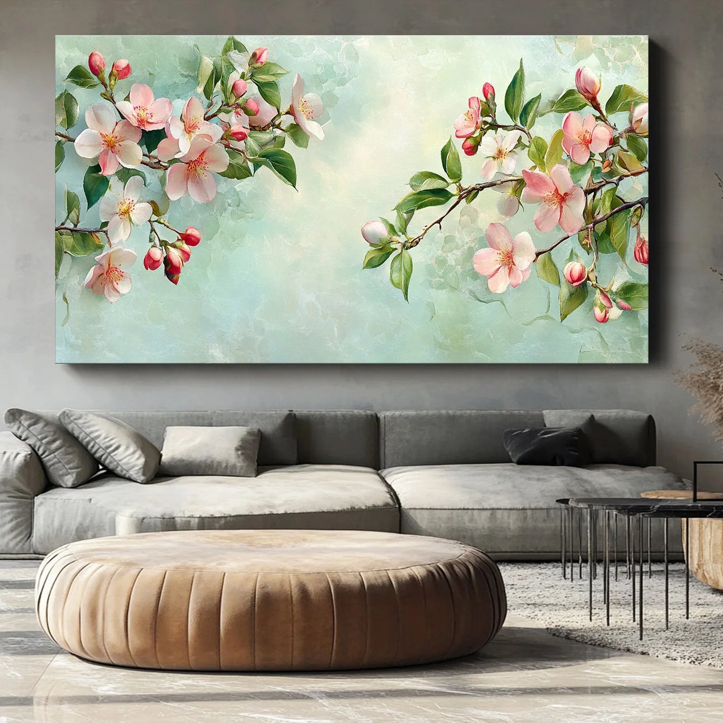 1PC Canvas Printed Stretch Frame Christmas Wall Decoration Flowers Still Life Watercolor Home Wall Art Christmas Gift