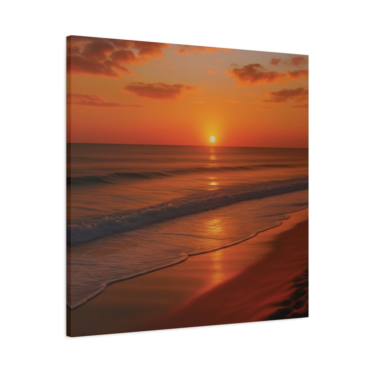 Serene Golden Sunrise on the Horizon Canvas Wall art print