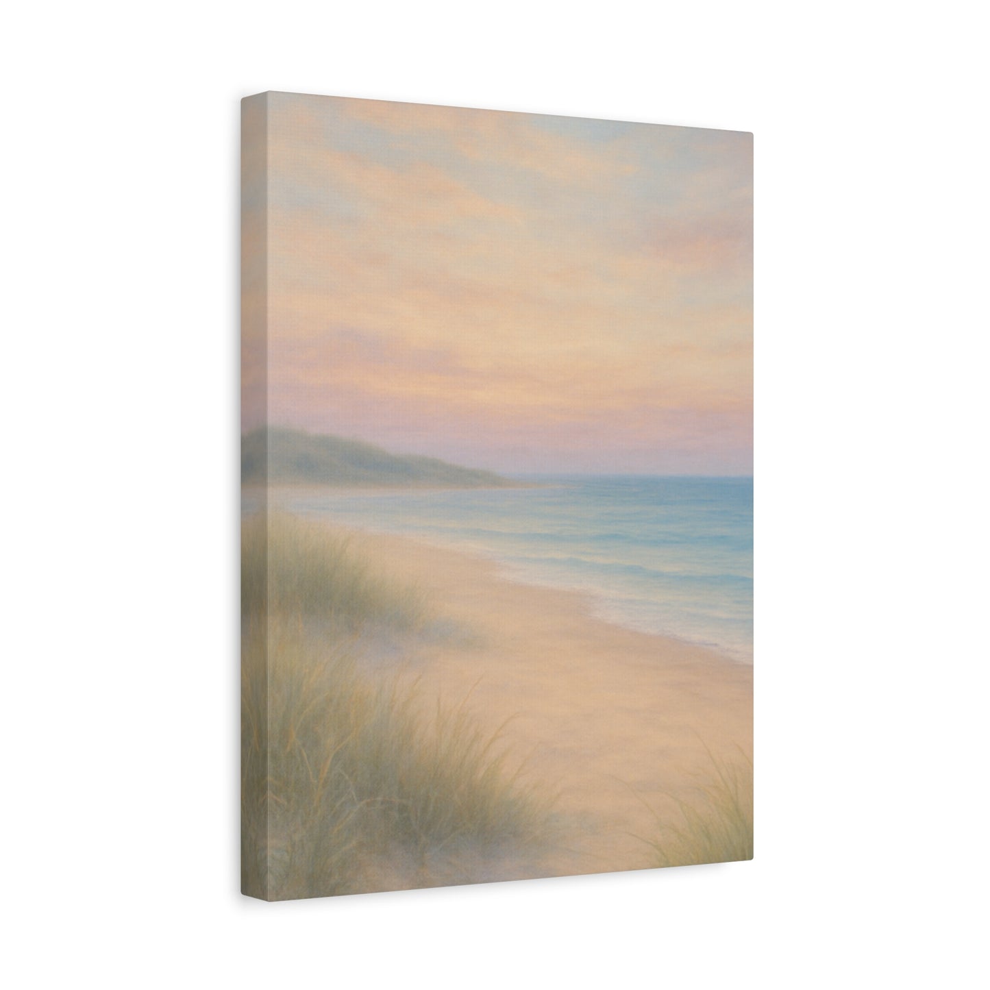 Beach ocean in pastel Canvas Wall Art - Matte Stretched Print