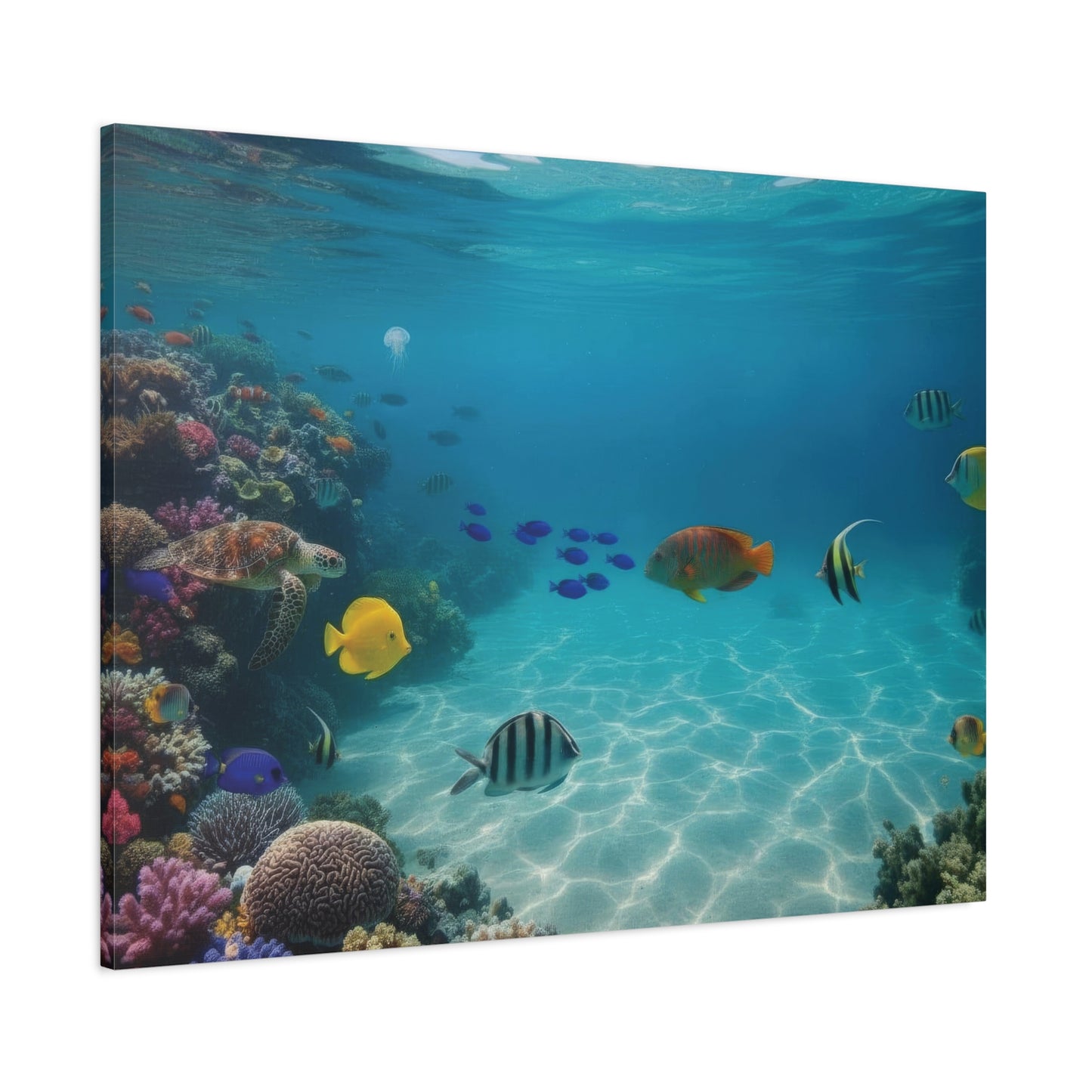 Underwater sea Life Canvas wall Art - Matte Print – Stretched 1.25"