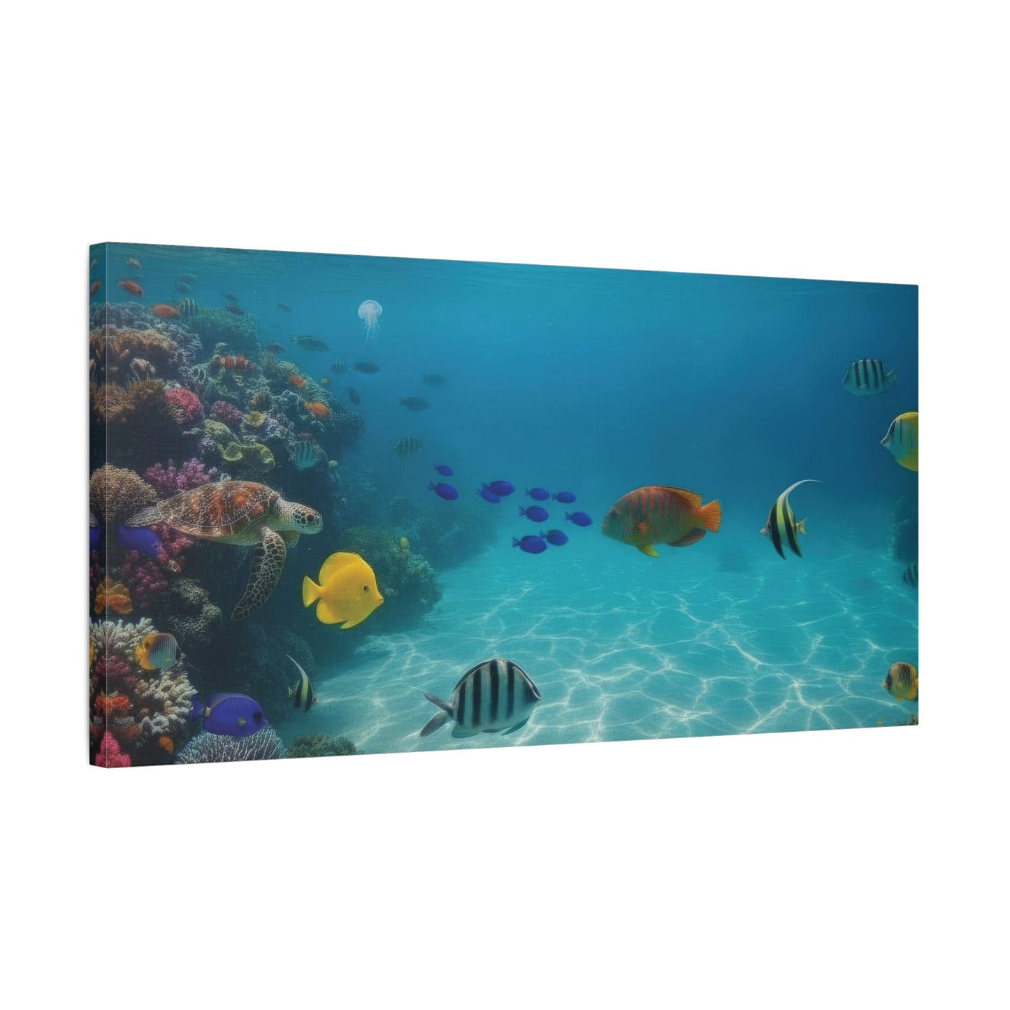 Underwater sea Life Canvas wall Art - Matte Print – Stretched 1.25"
