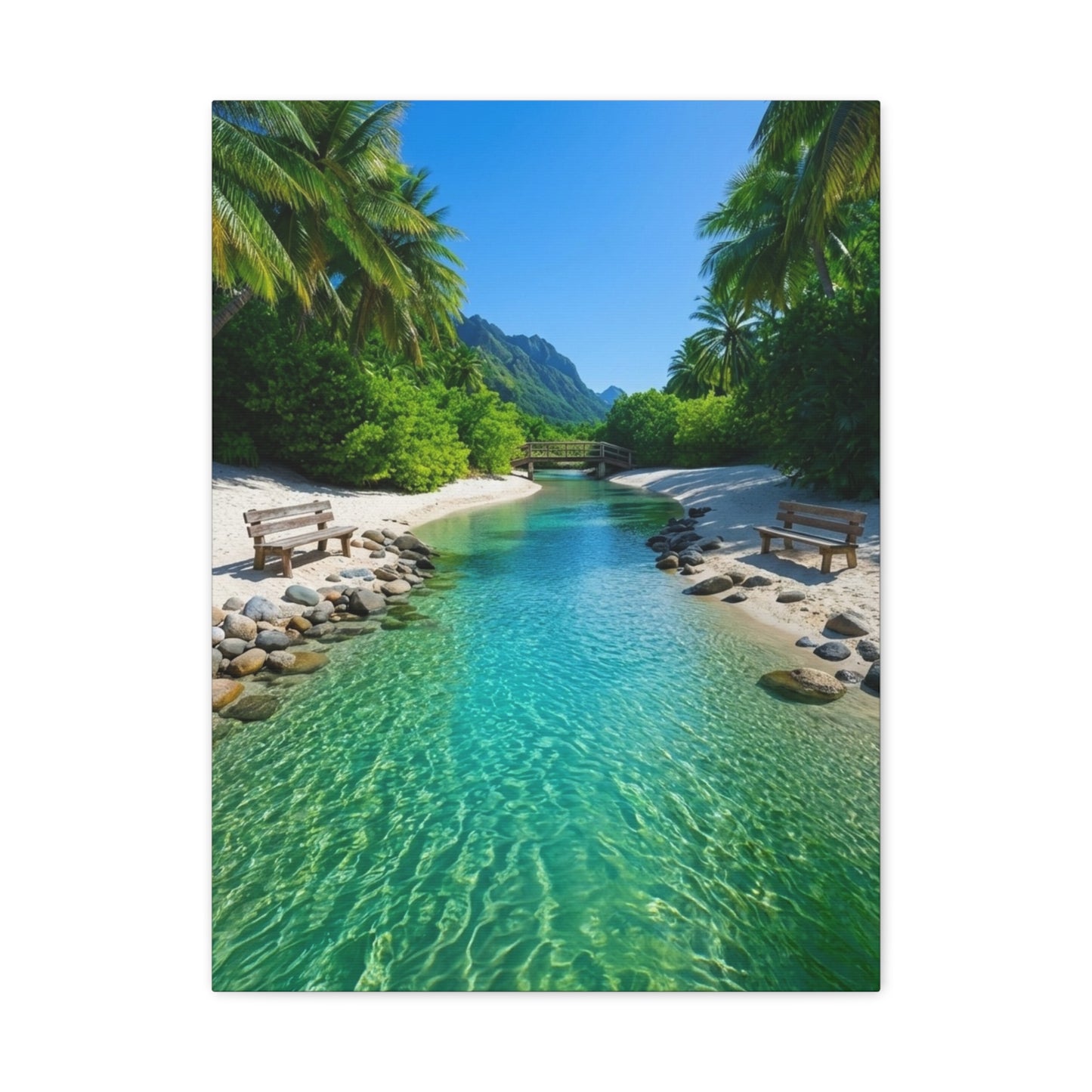 Turquoise Waters Beach Canvas Print — Matte Stretched Wall Art