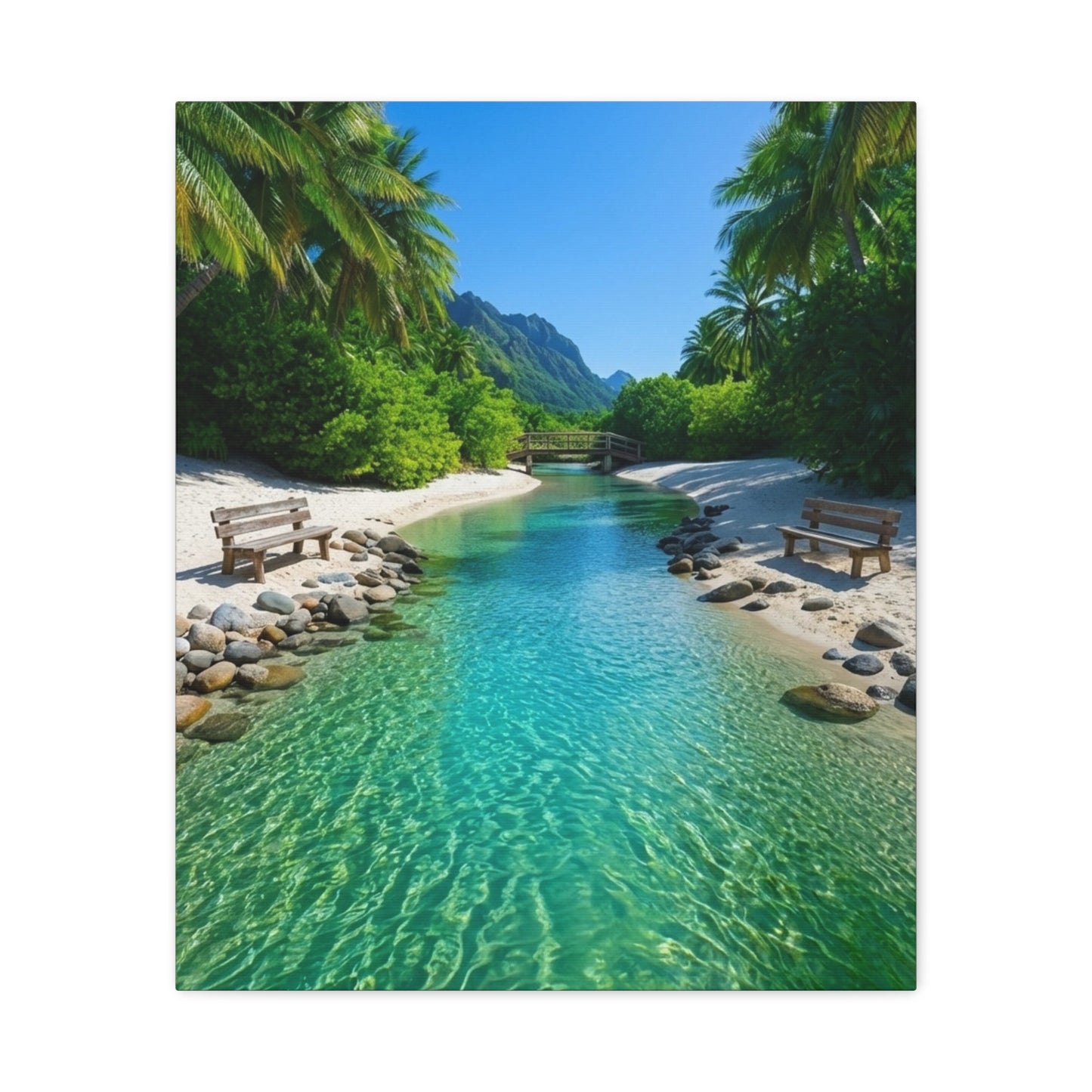 Turquoise Waters Beach Canvas Print — Matte Stretched Wall Art