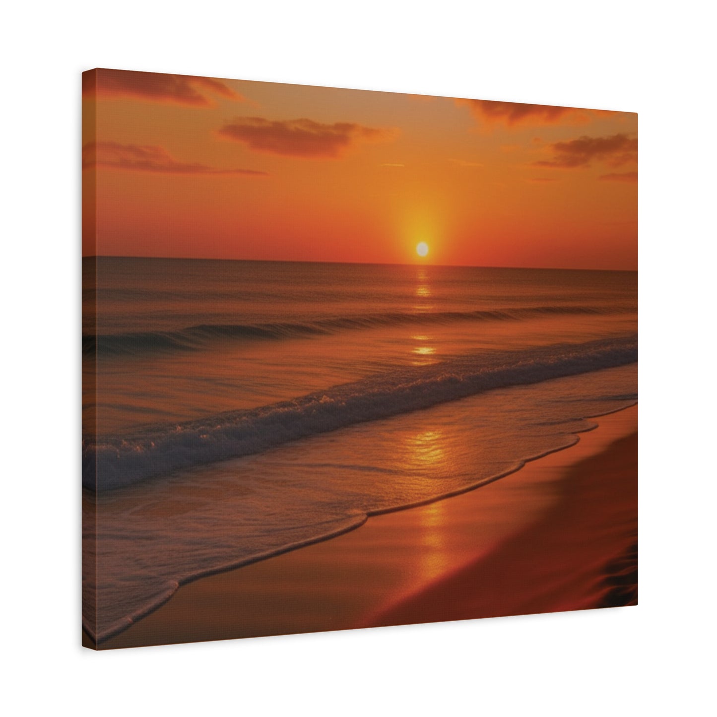 Serene Golden Sunrise on the Horizon Canvas Wall art print