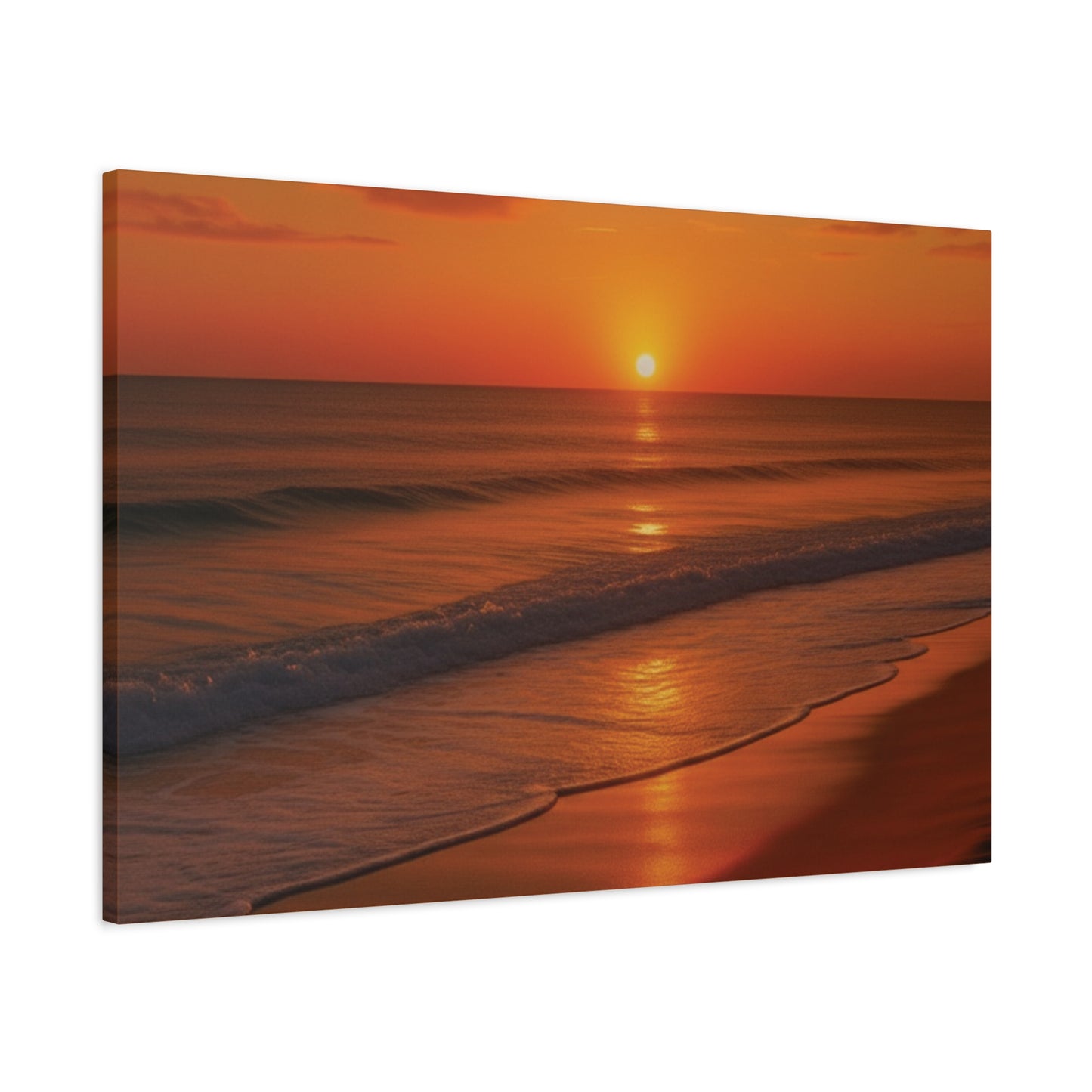 Serene Golden Sunrise on the Horizon Canvas Wall art print