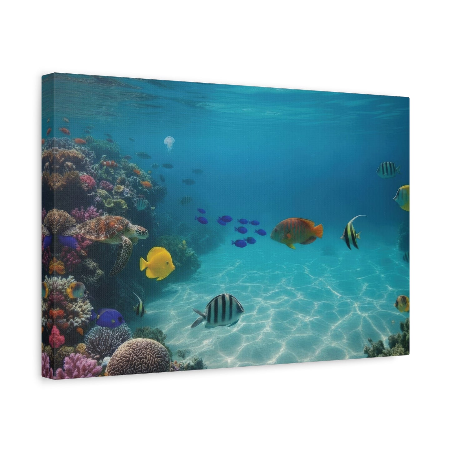Underwater sea Life Canvas wall Art - Matte Print – Stretched 1.25"