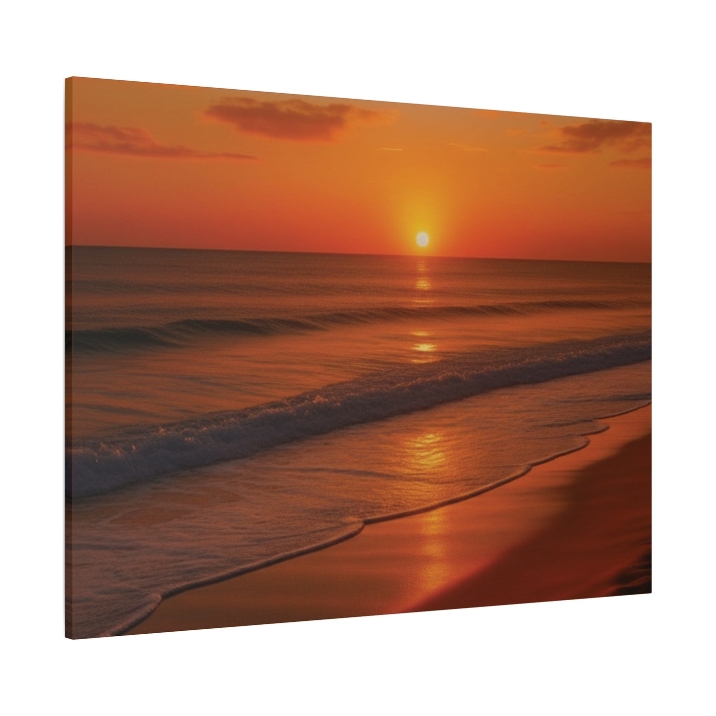 Serene Golden Sunrise on the Horizon Canvas Wall art print