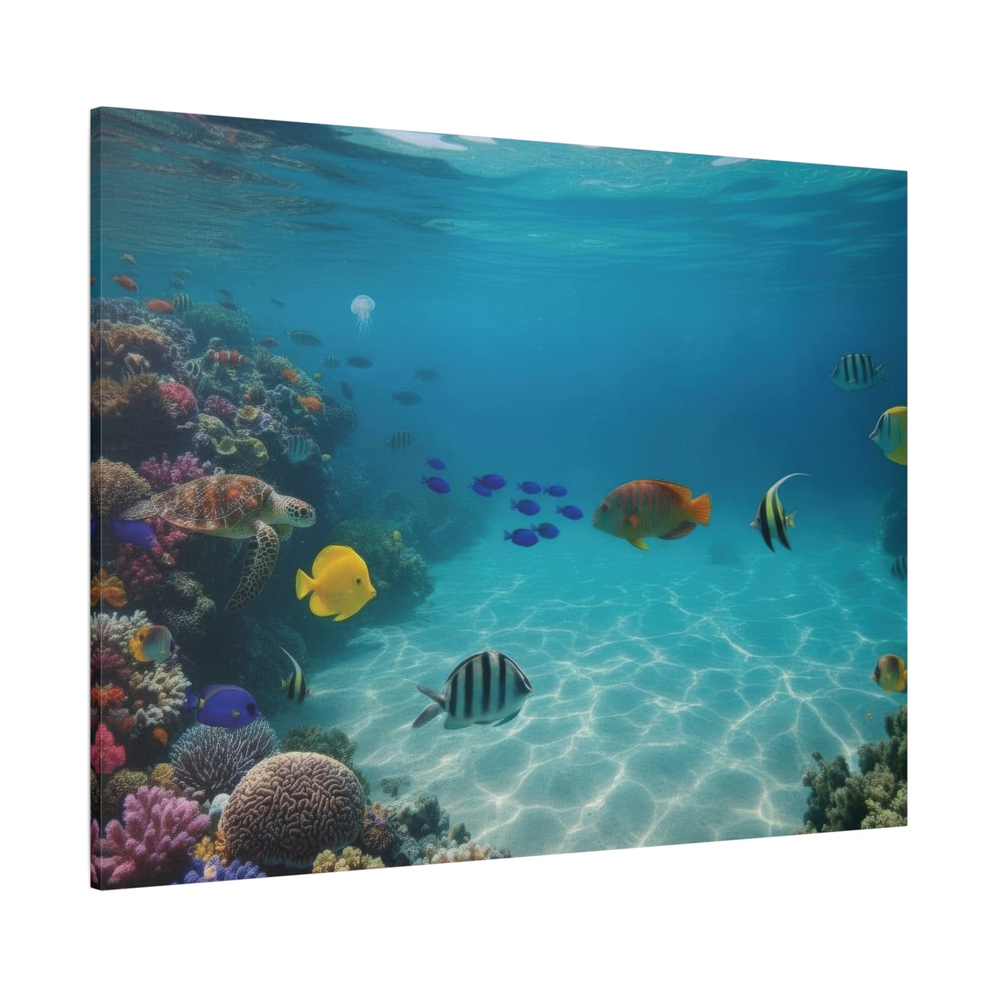 Underwater sea Life Canvas wall Art - Matte Print – Stretched 1.25"