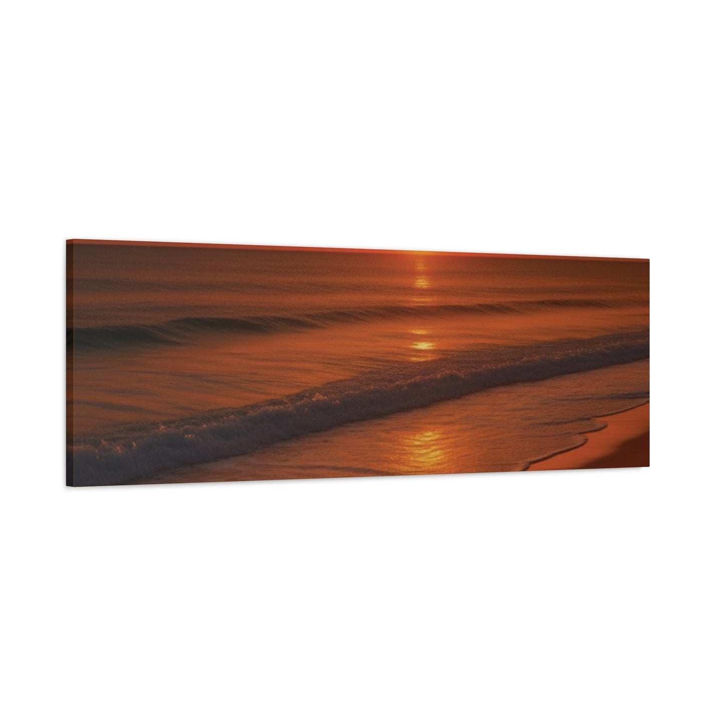 Serene Golden Sunrise on the Horizon Canvas Wall art print