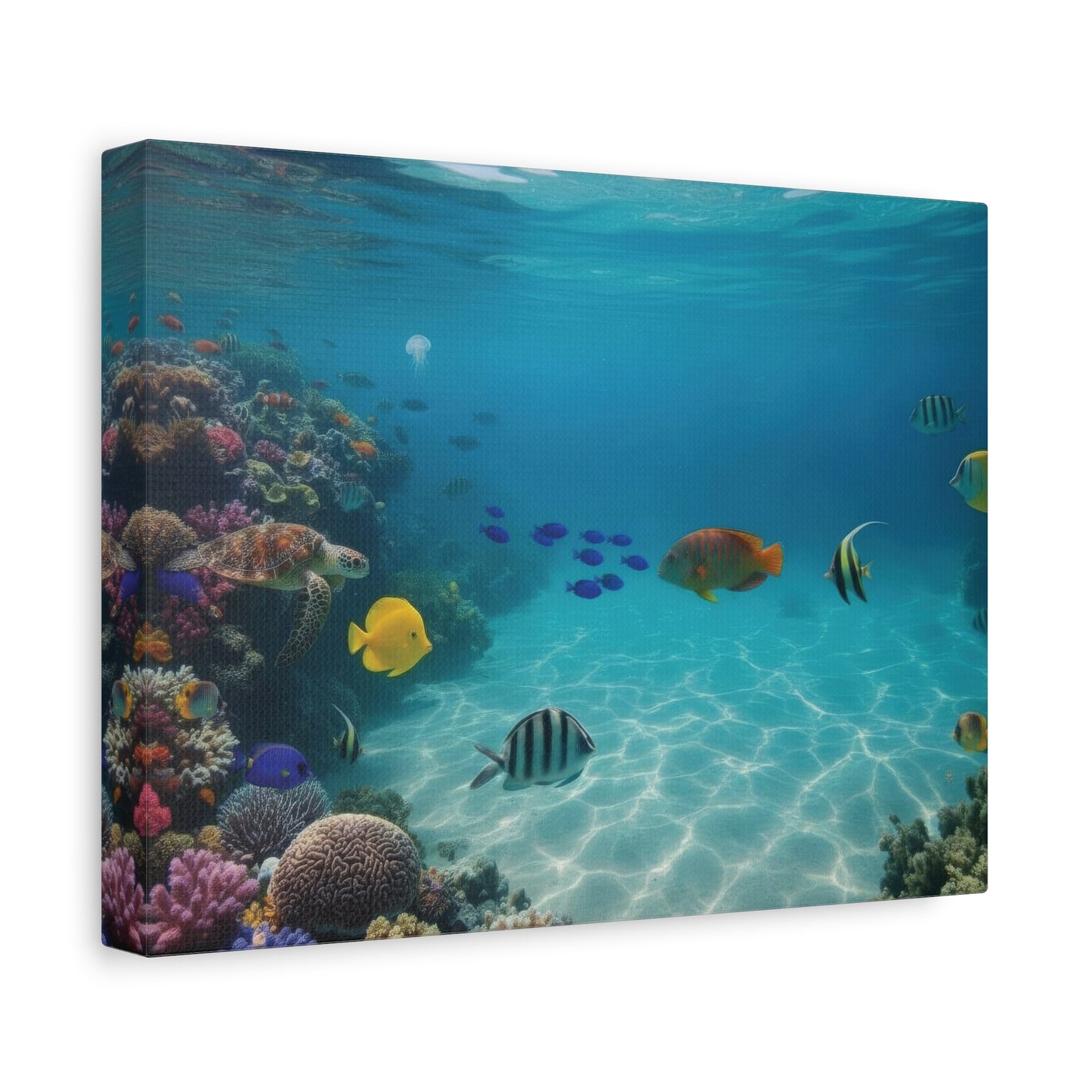 Underwater sea Life Canvas wall Art - Matte Print – Stretched 1.25"