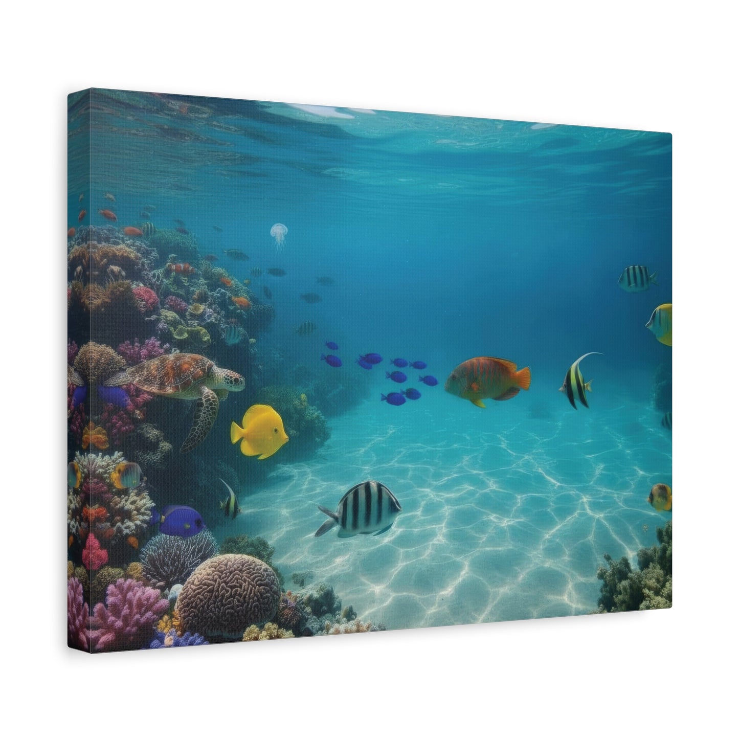 Underwater sea Life Canvas wall Art - Matte Print – Stretched 1.25"