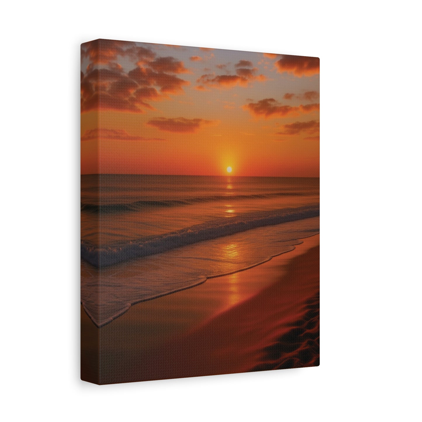 Serene Golden Sunrise on the Horizon Canvas Wall art print