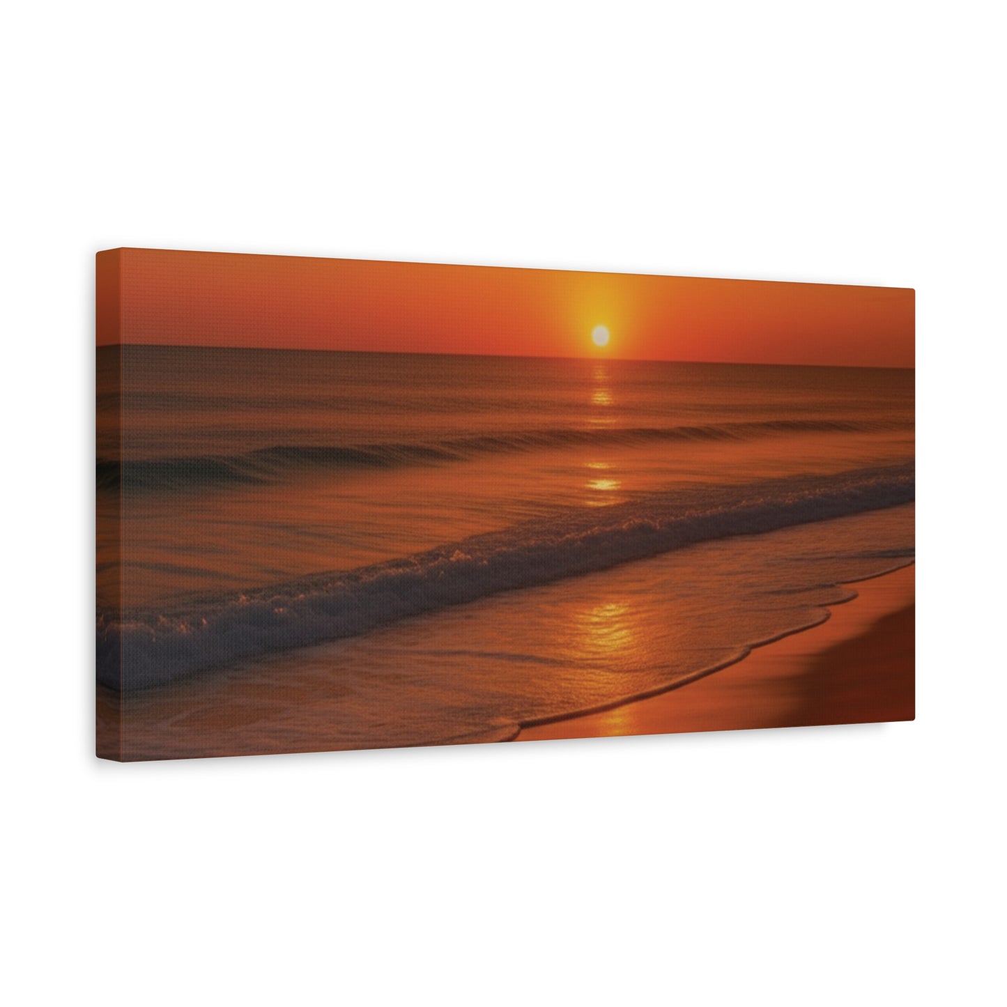 Serene Golden Sunrise on the Horizon Canvas Wall art print