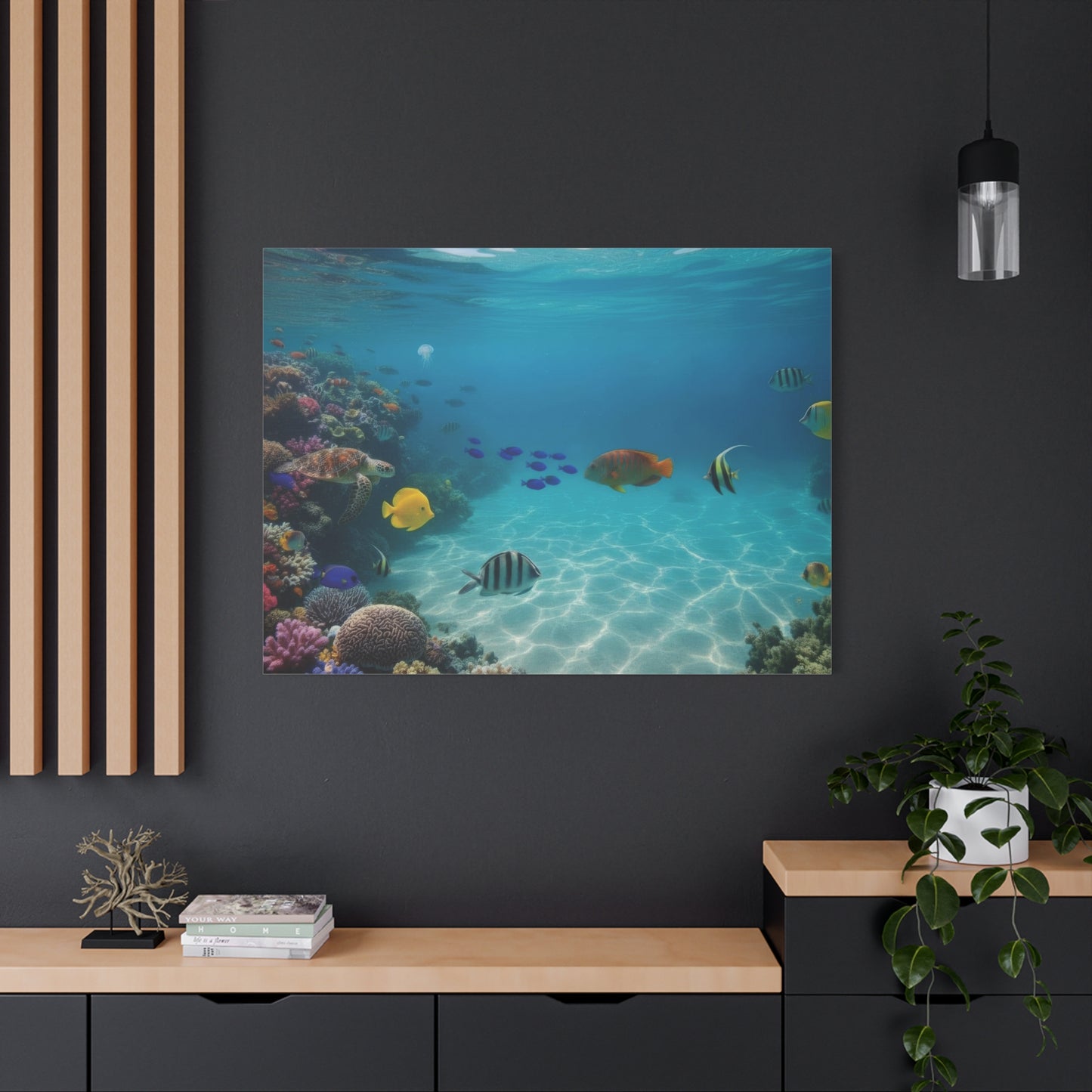 Underwater sea Life Canvas wall Art - Matte Print – Stretched 1.25"