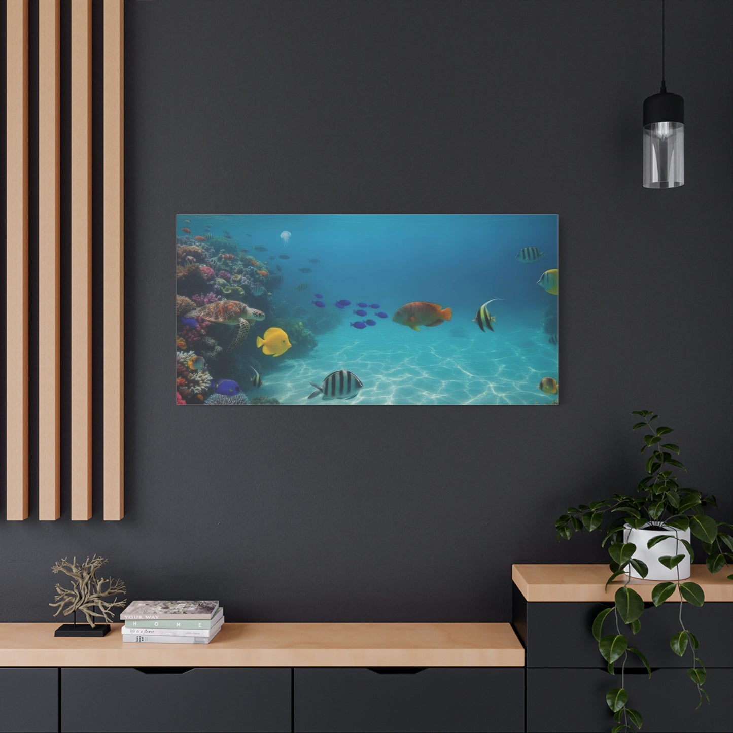 Underwater sea Life Canvas wall Art - Matte Print – Stretched 1.25"