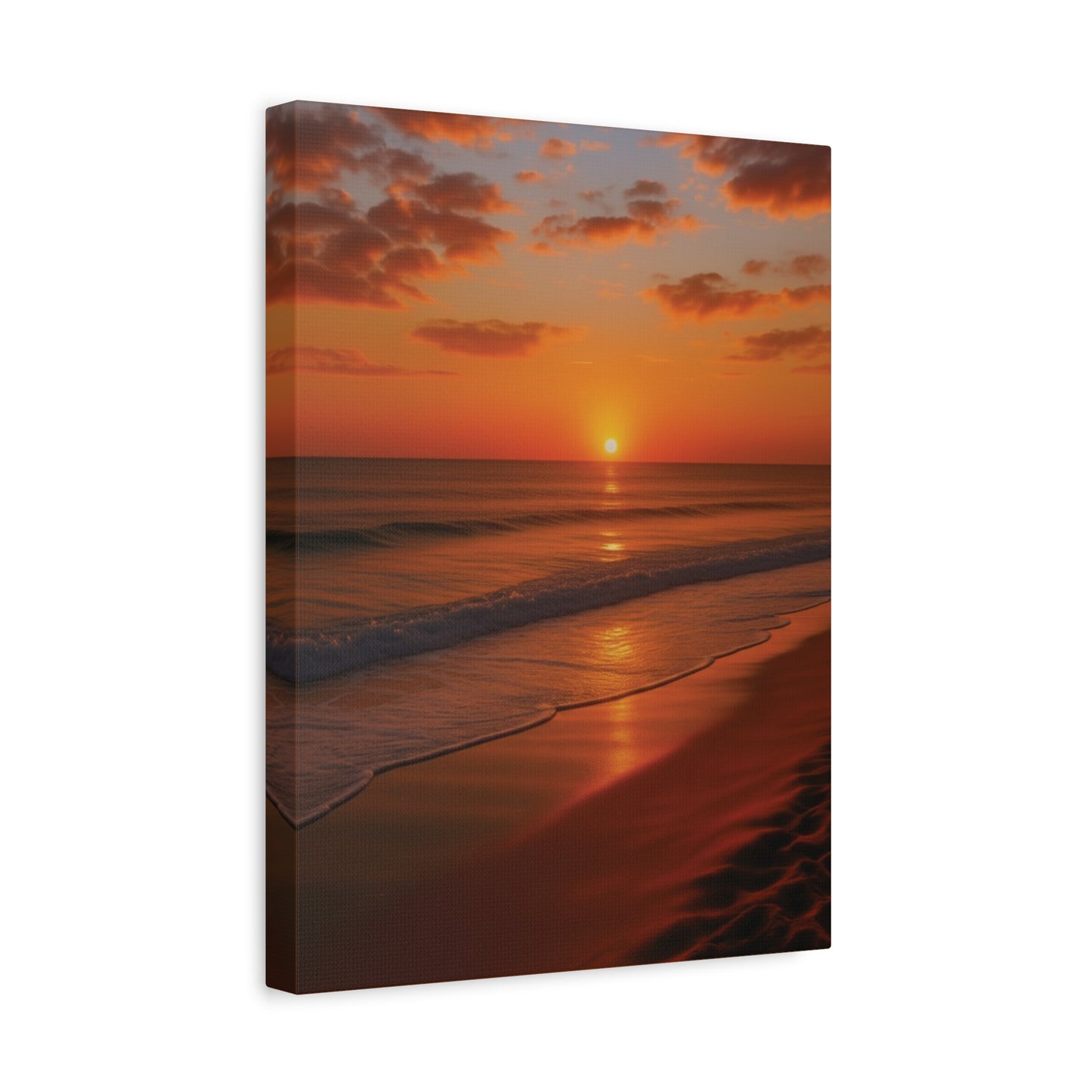 Serene Golden Sunrise on the Horizon Canvas Wall art print