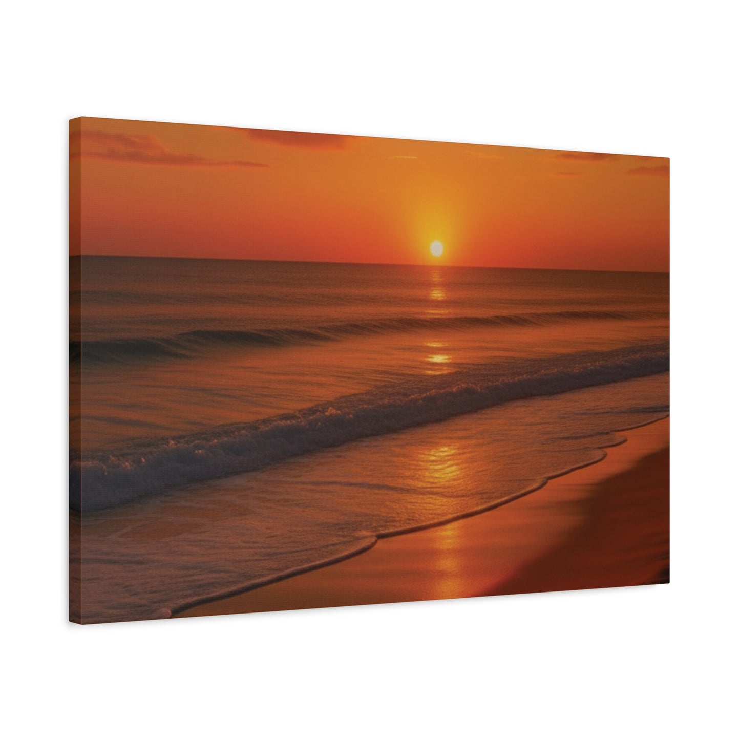 Serene Golden Sunrise on the Horizon Canvas Wall art print