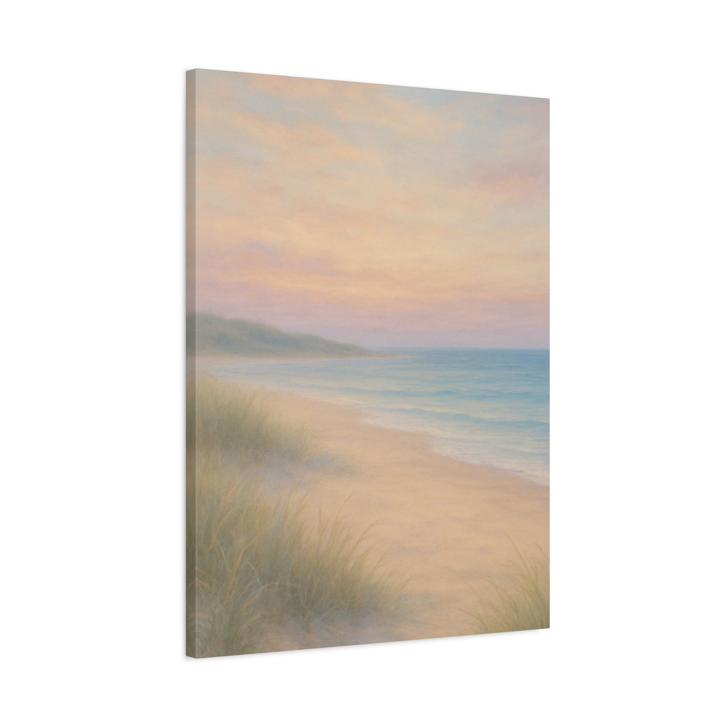 Beach ocean in pastel Canvas Wall Art - Matte Stretched Print