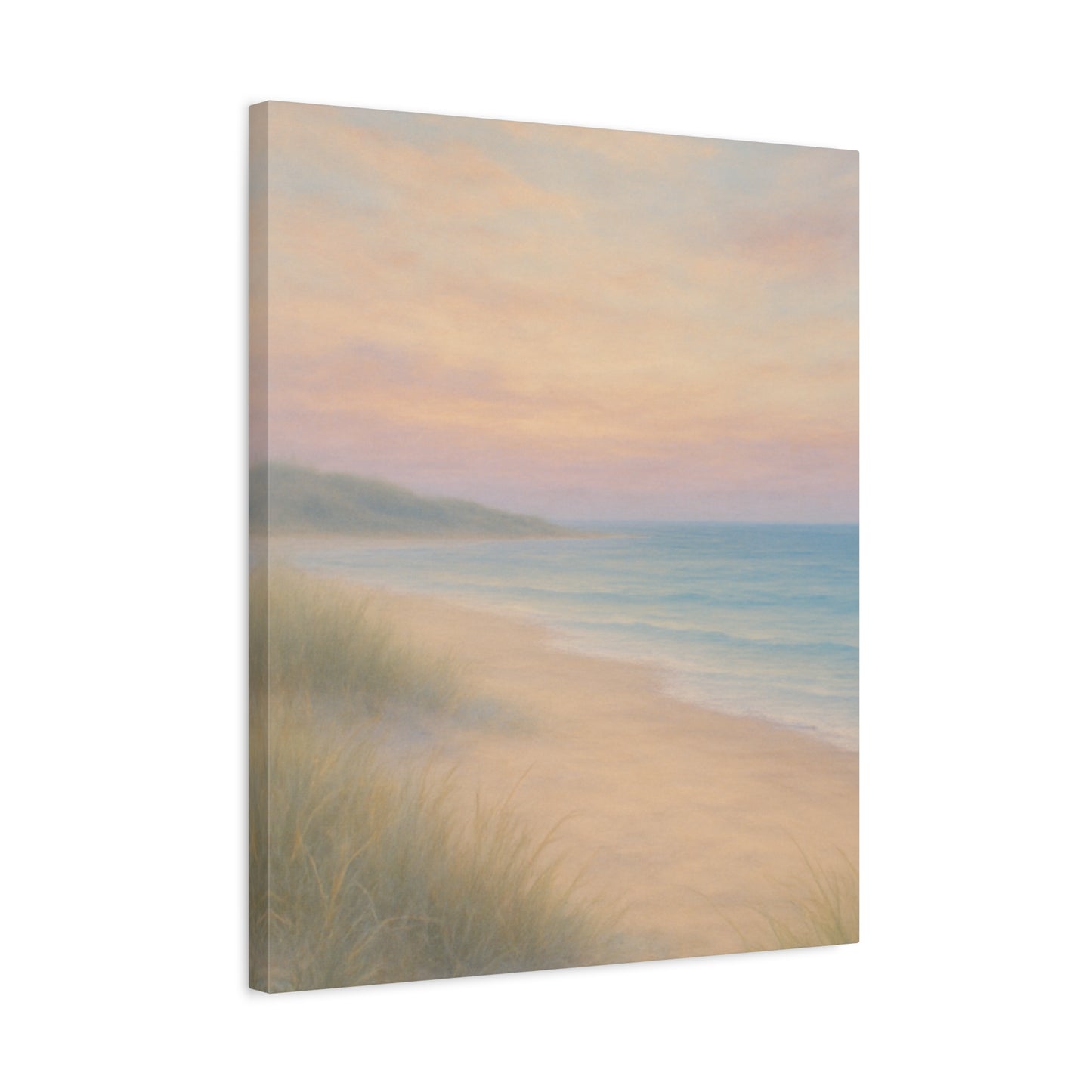 Beach ocean in pastel Canvas Wall Art - Matte Stretched Print