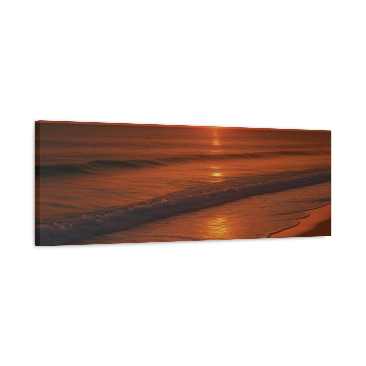 Serene Golden Sunrise on the Horizon Canvas Wall art print