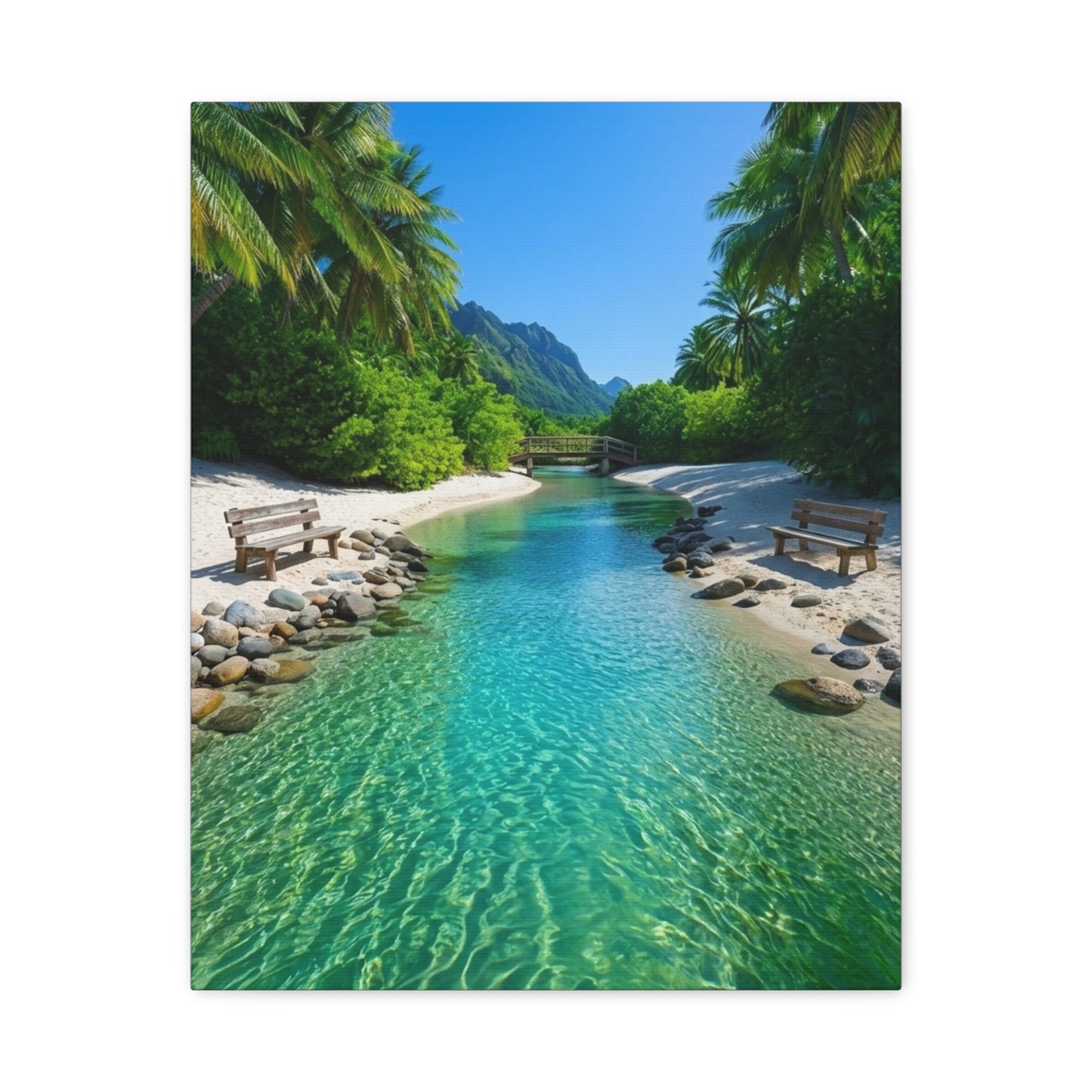 Turquoise Waters Beach Canvas Print — Matte Stretched Wall Art