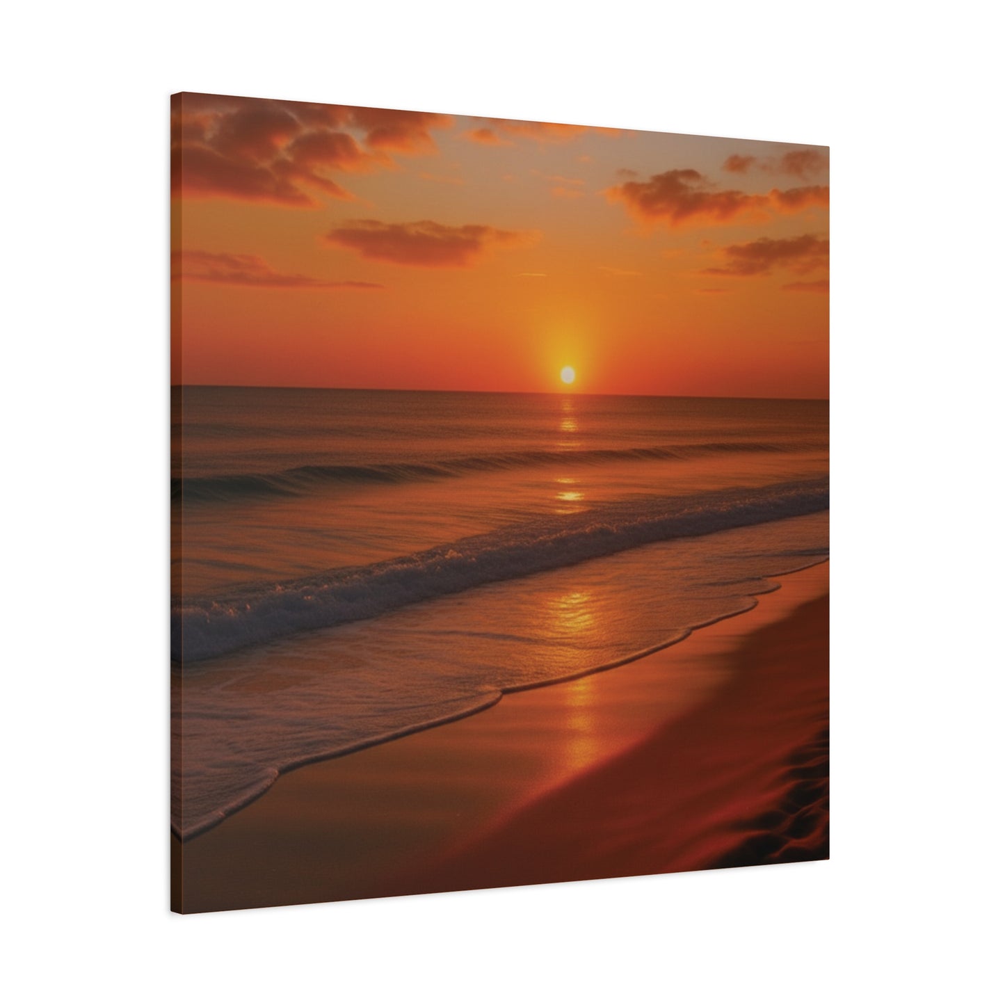 Serene Golden Sunrise on the Horizon Canvas Wall art print
