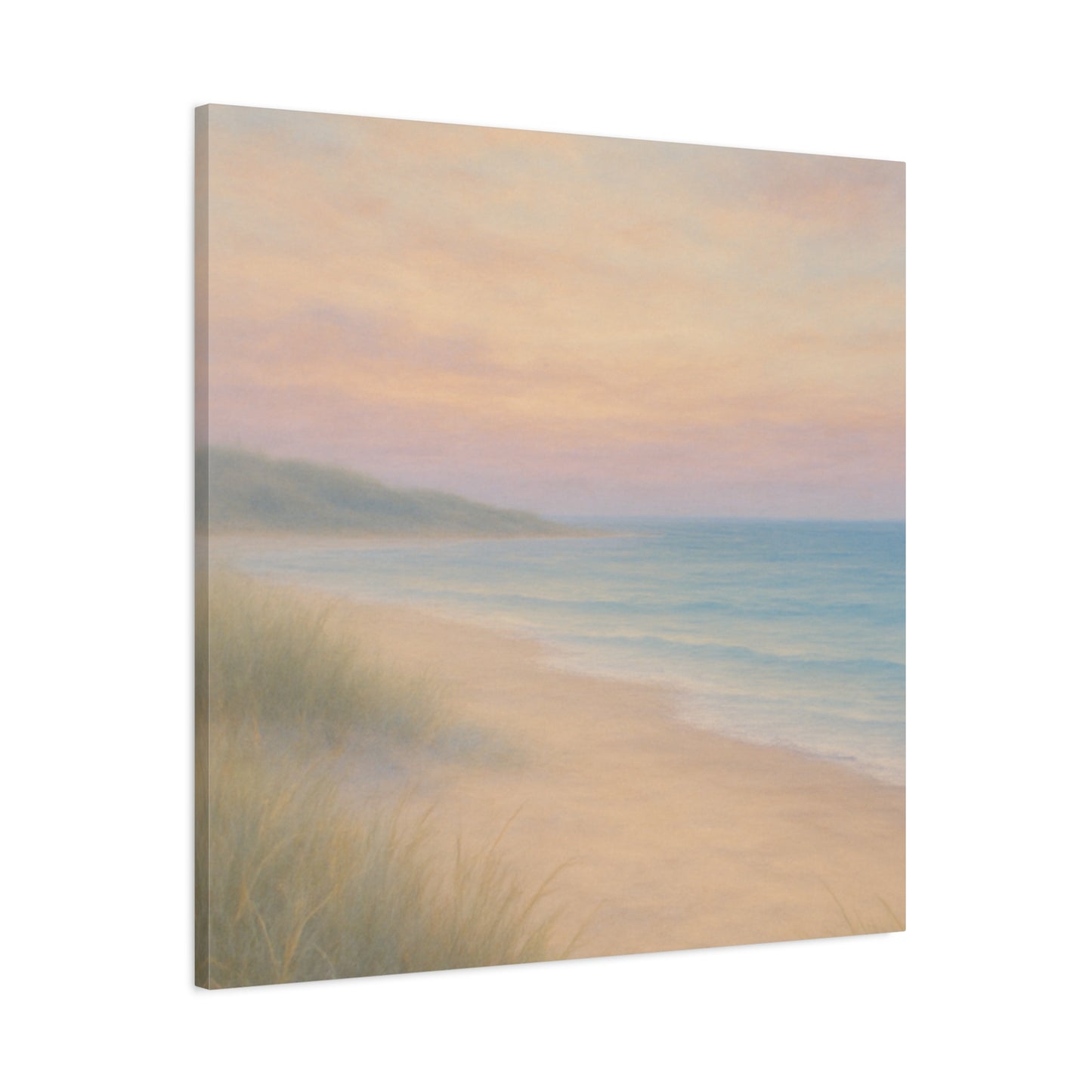 Beach ocean in pastel Canvas Wall Art - Matte Stretched Print