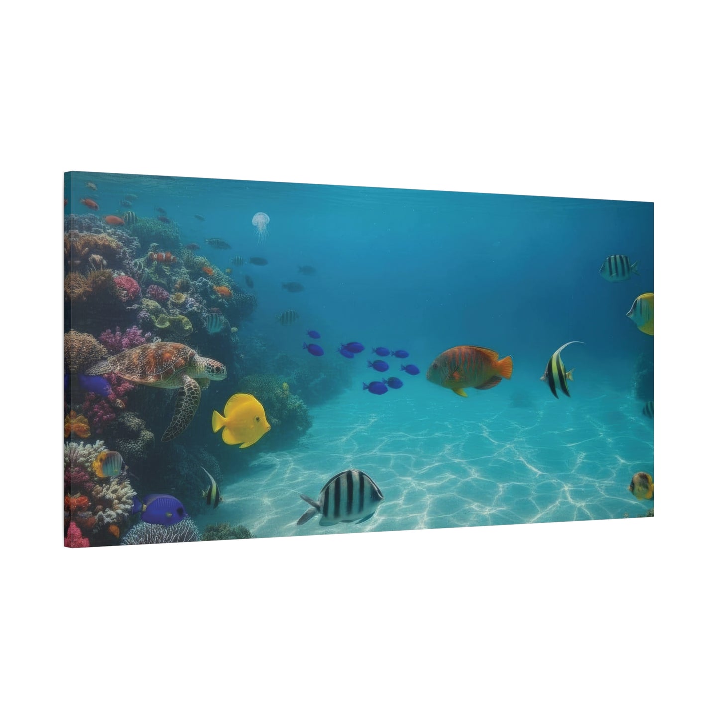 Underwater sea Life Canvas wall Art - Matte Print – Stretched 1.25"