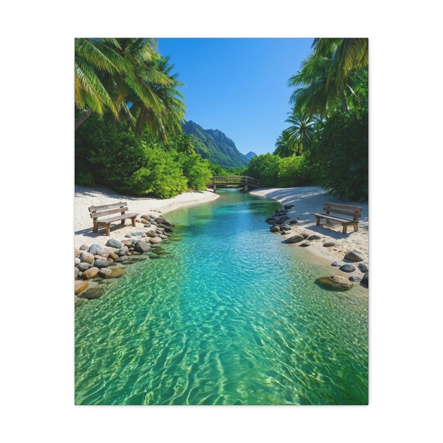 Turquoise Waters Beach Canvas Print — Matte Stretched Wall Art