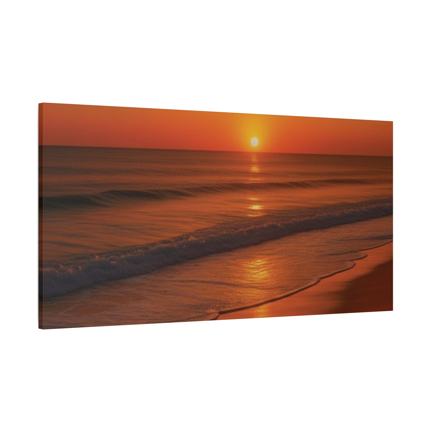 Serene Golden Sunrise on the Horizon Canvas Wall art print