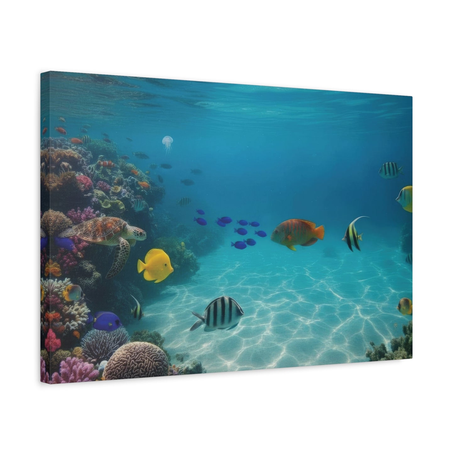 Underwater sea Life Canvas wall Art - Matte Print – Stretched 1.25"