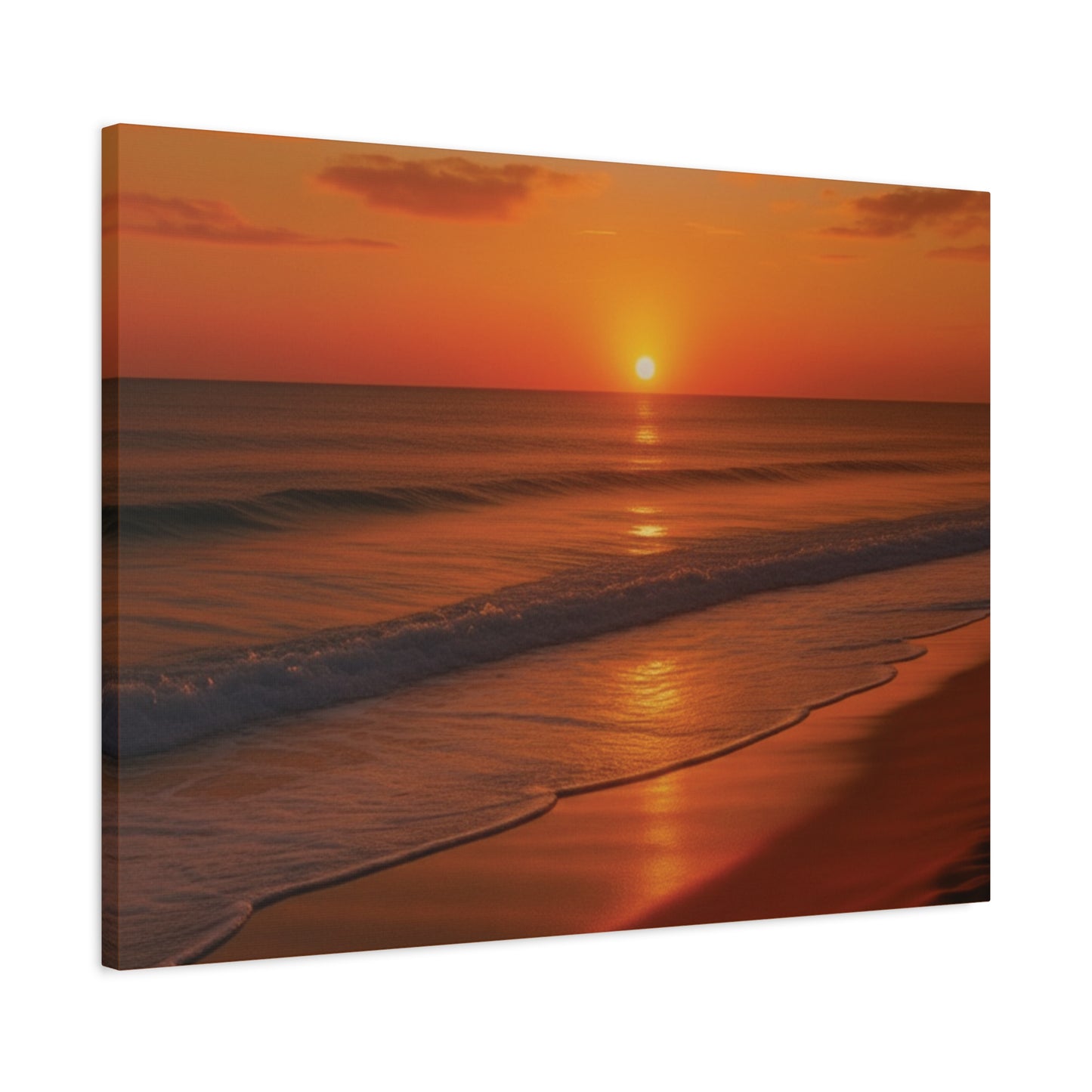 Serene Golden Sunrise on the Horizon Canvas Wall art print