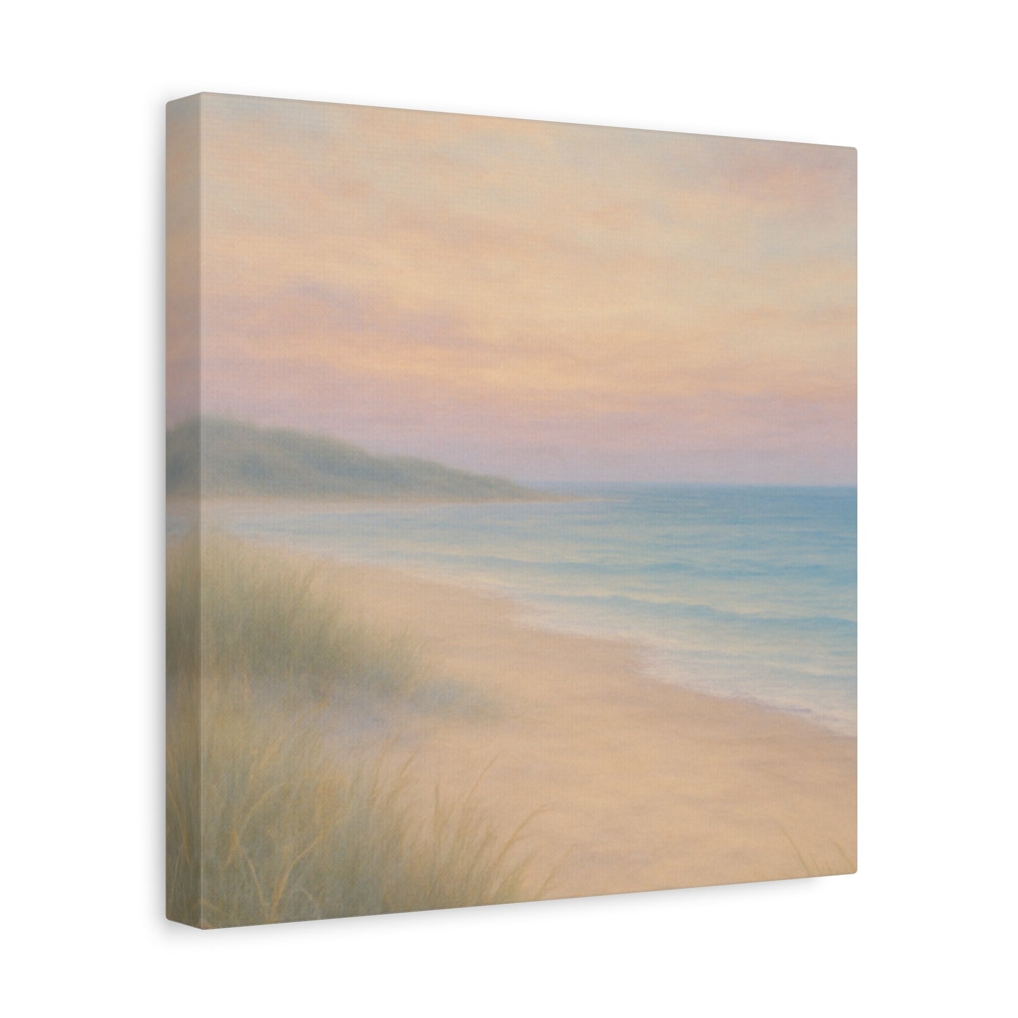 Beach ocean in pastel Canvas Wall Art - Matte Stretched Print