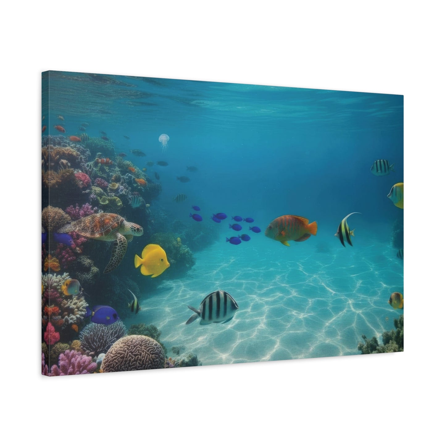 Underwater sea Life Canvas wall Art - Matte Print – Stretched 1.25"