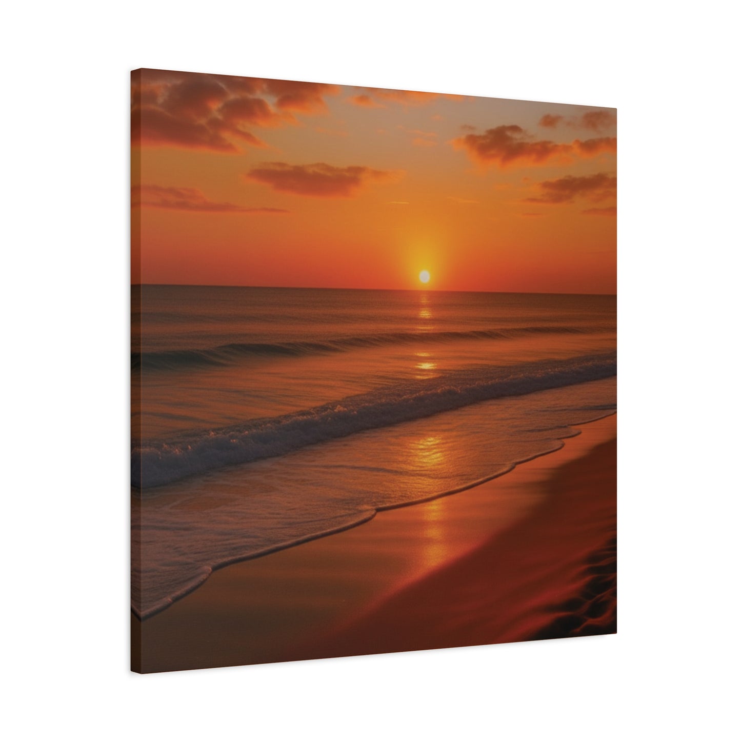 Serene Golden Sunrise on the Horizon Canvas Wall art print