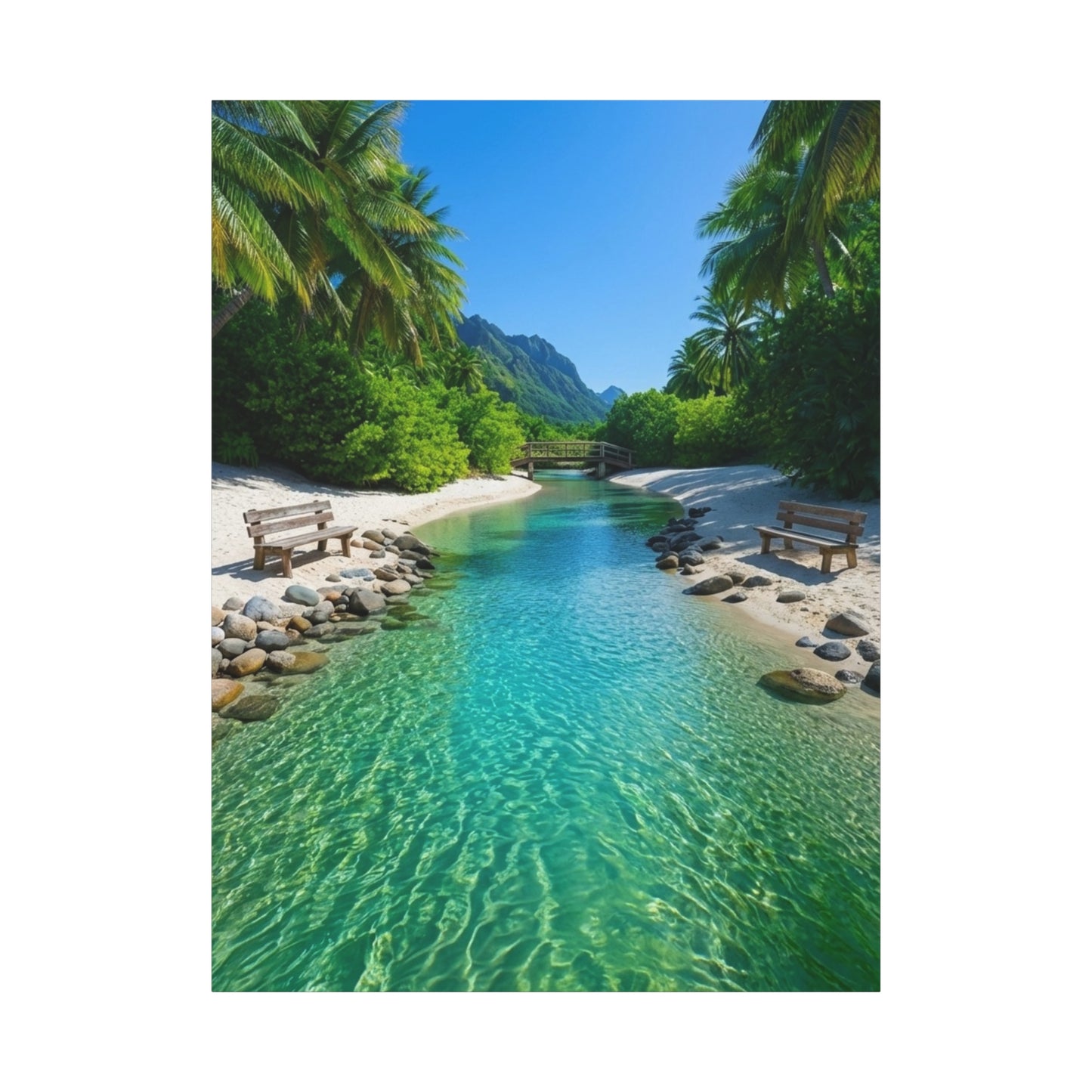 Turquoise Waters Beach Canvas Print — Matte Stretched Wall Art