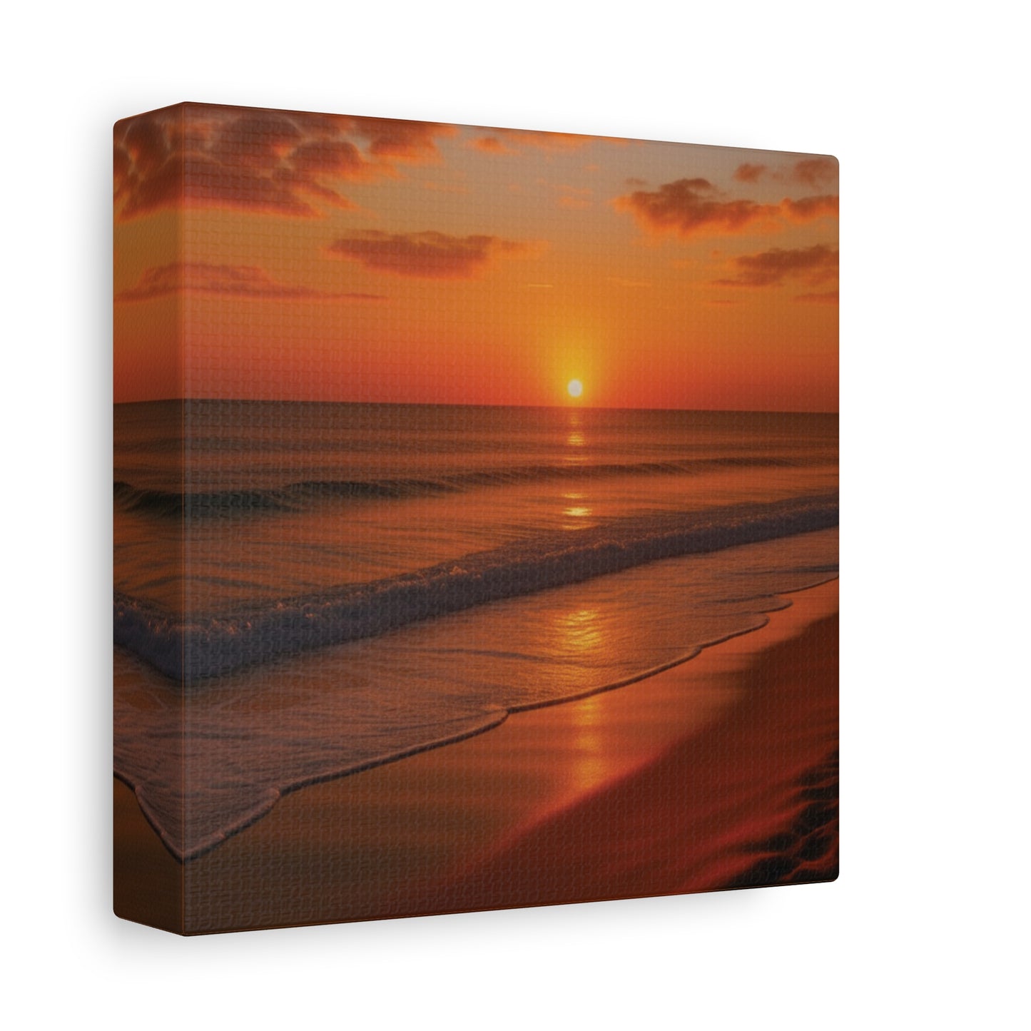 Serene Golden Sunrise on the Horizon Canvas Wall art print