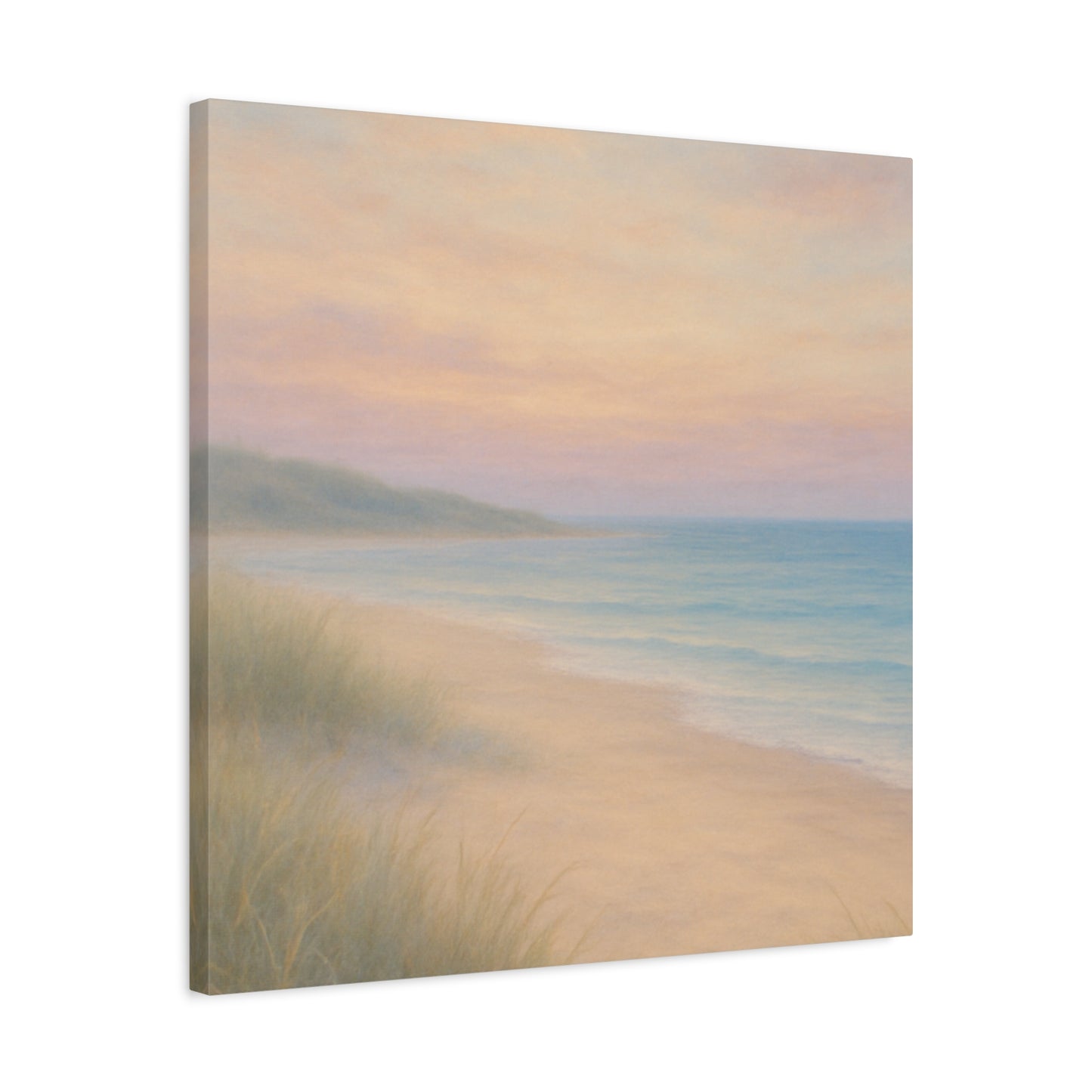 Beach ocean in pastel Canvas Wall Art - Matte Stretched Print