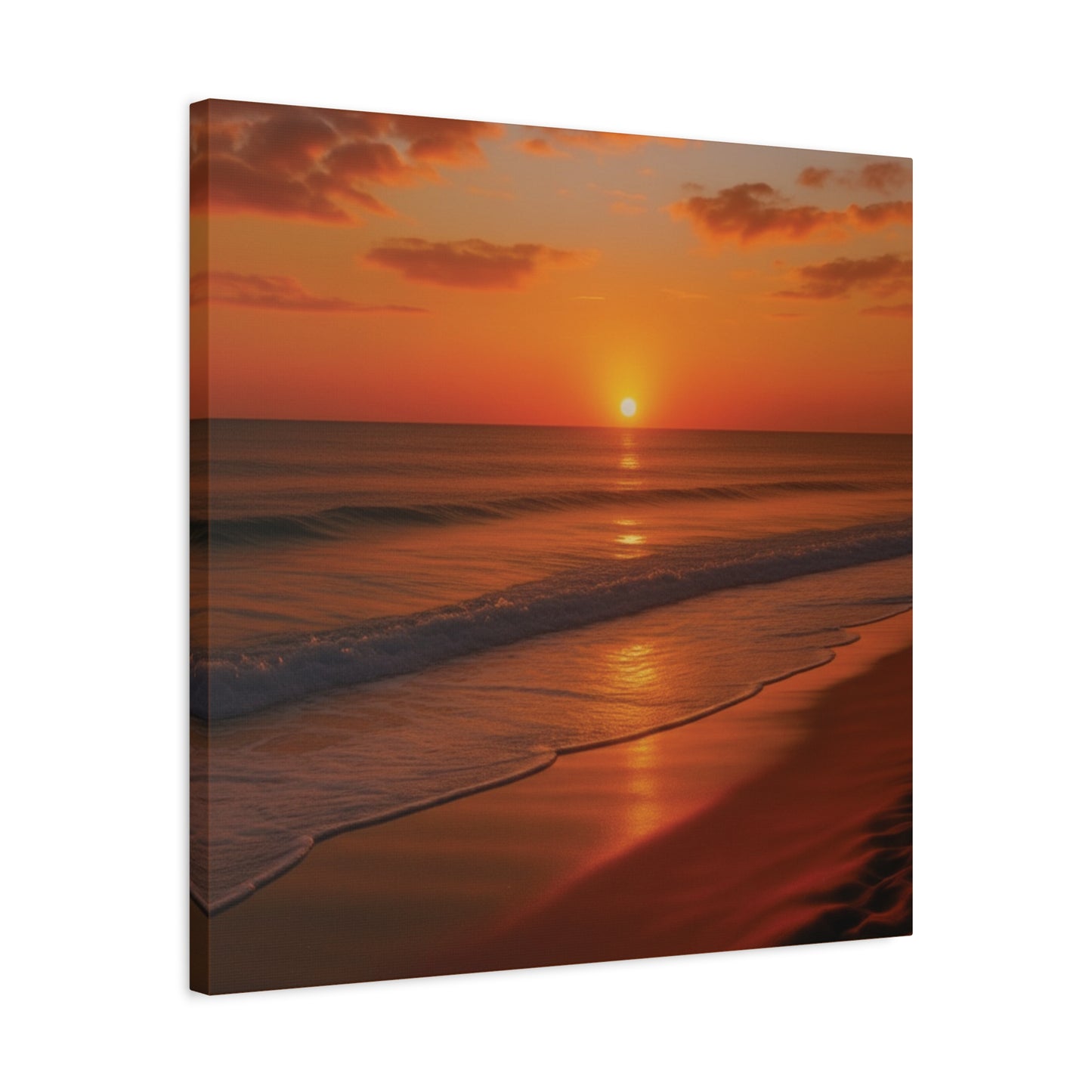 Serene Golden Sunrise on the Horizon Canvas Wall art print