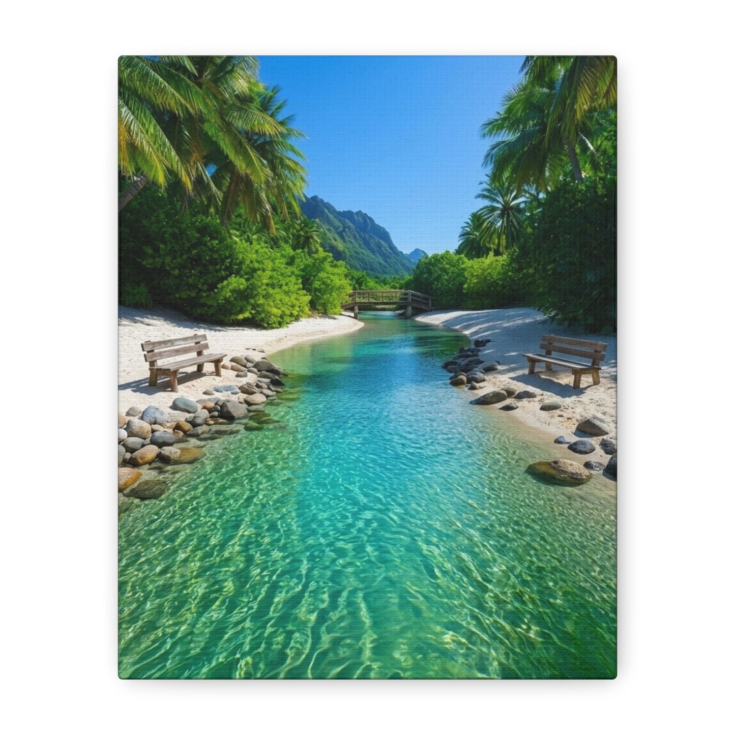 Turquoise Waters Beach Canvas Print — Matte Stretched Wall Art