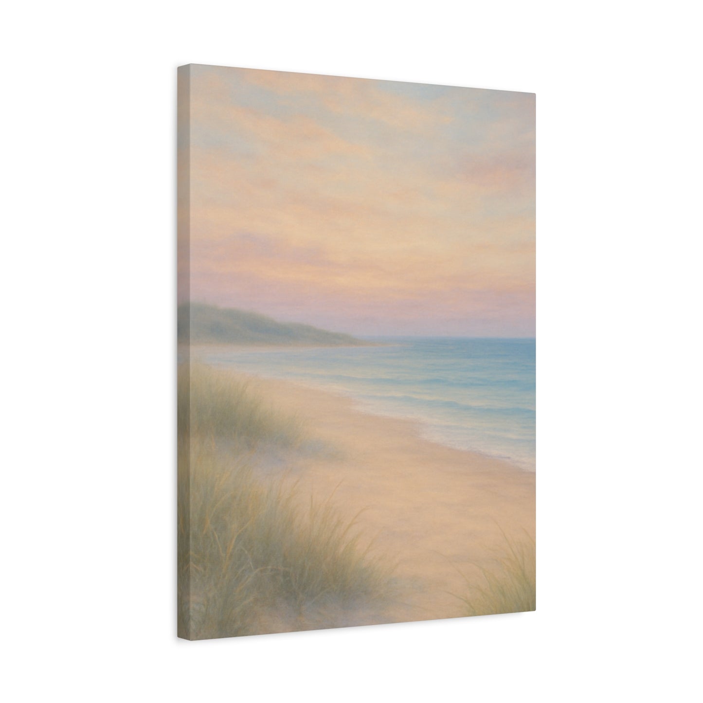 Beach ocean in pastel Canvas Wall Art - Matte Stretched Print