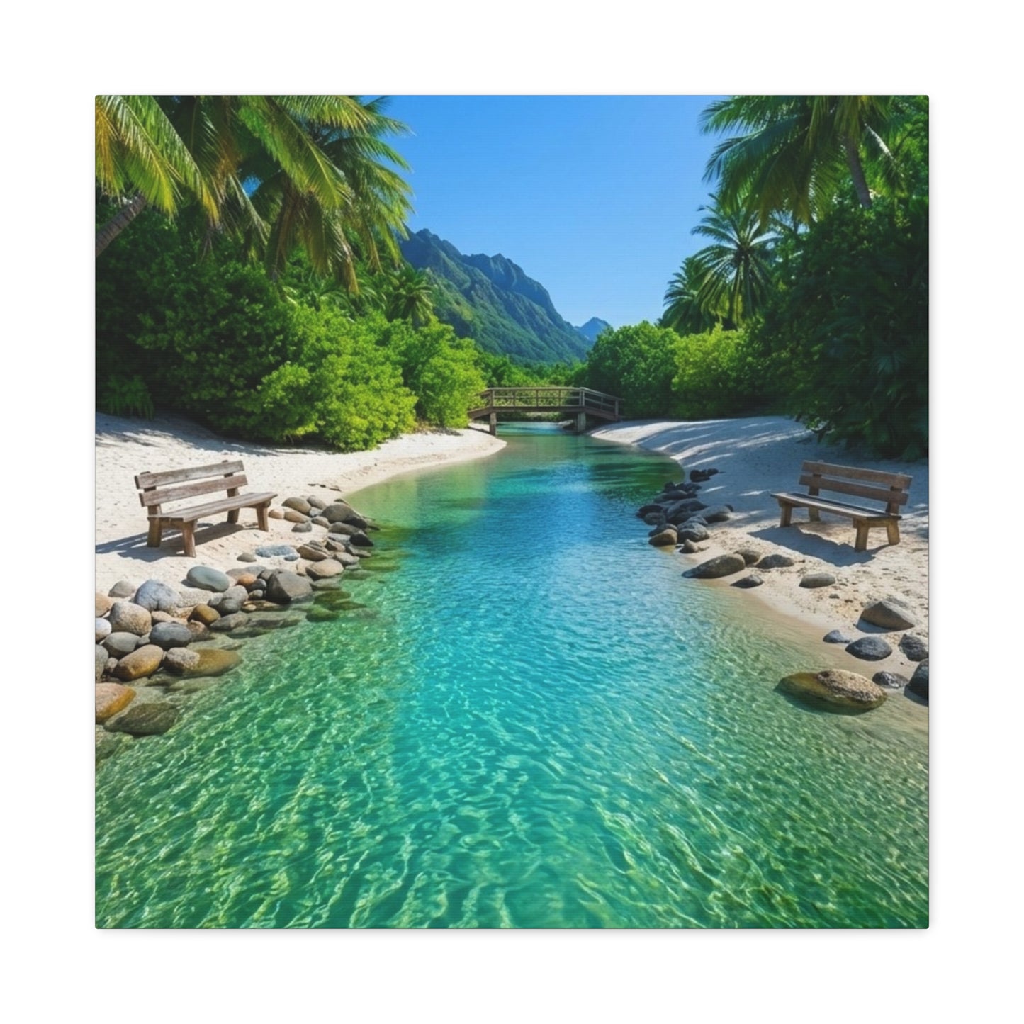 Turquoise Waters Beach Canvas Print — Matte Stretched Wall Art
