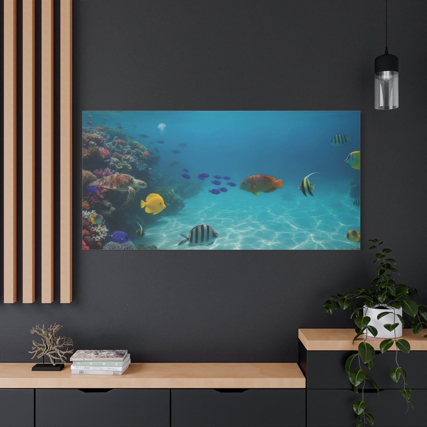 Underwater sea Life Canvas wall Art - Matte Print – Stretched 1.25"