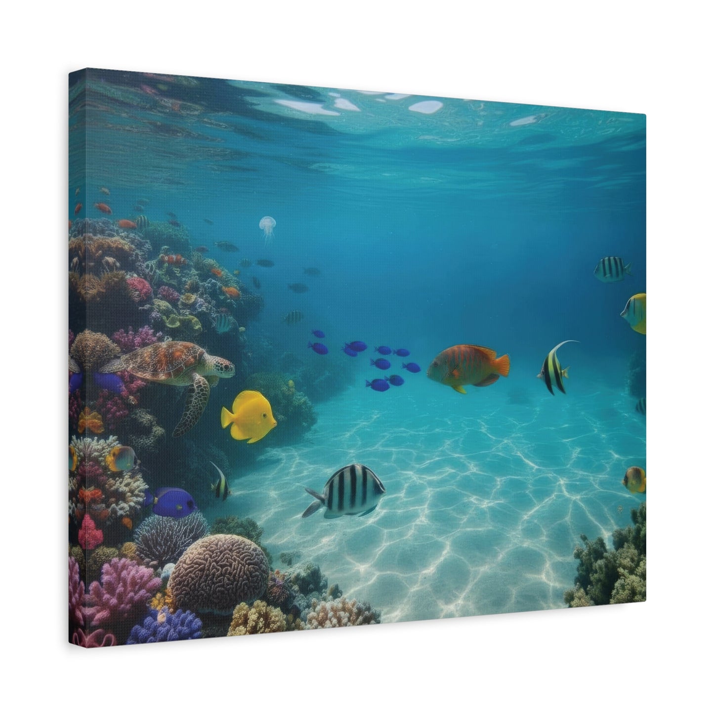 Underwater sea Life Canvas wall Art - Matte Print – Stretched 1.25"