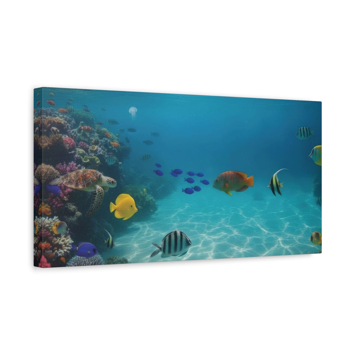 Underwater sea Life Canvas wall Art - Matte Print – Stretched 1.25"