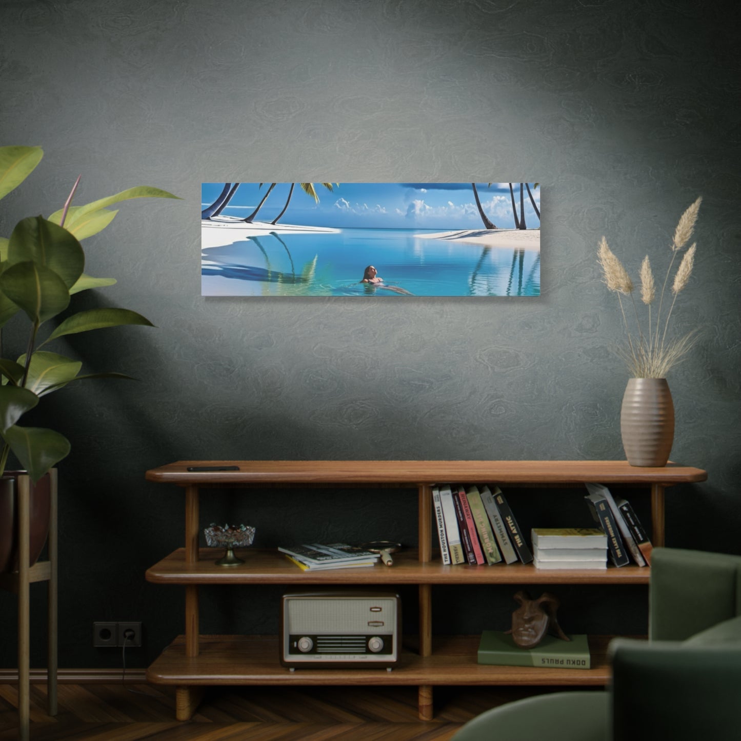 Relaxing Tropical Beach Canvas - Peaceful Palm Trees Wall Art for Bedroom & Bathroom