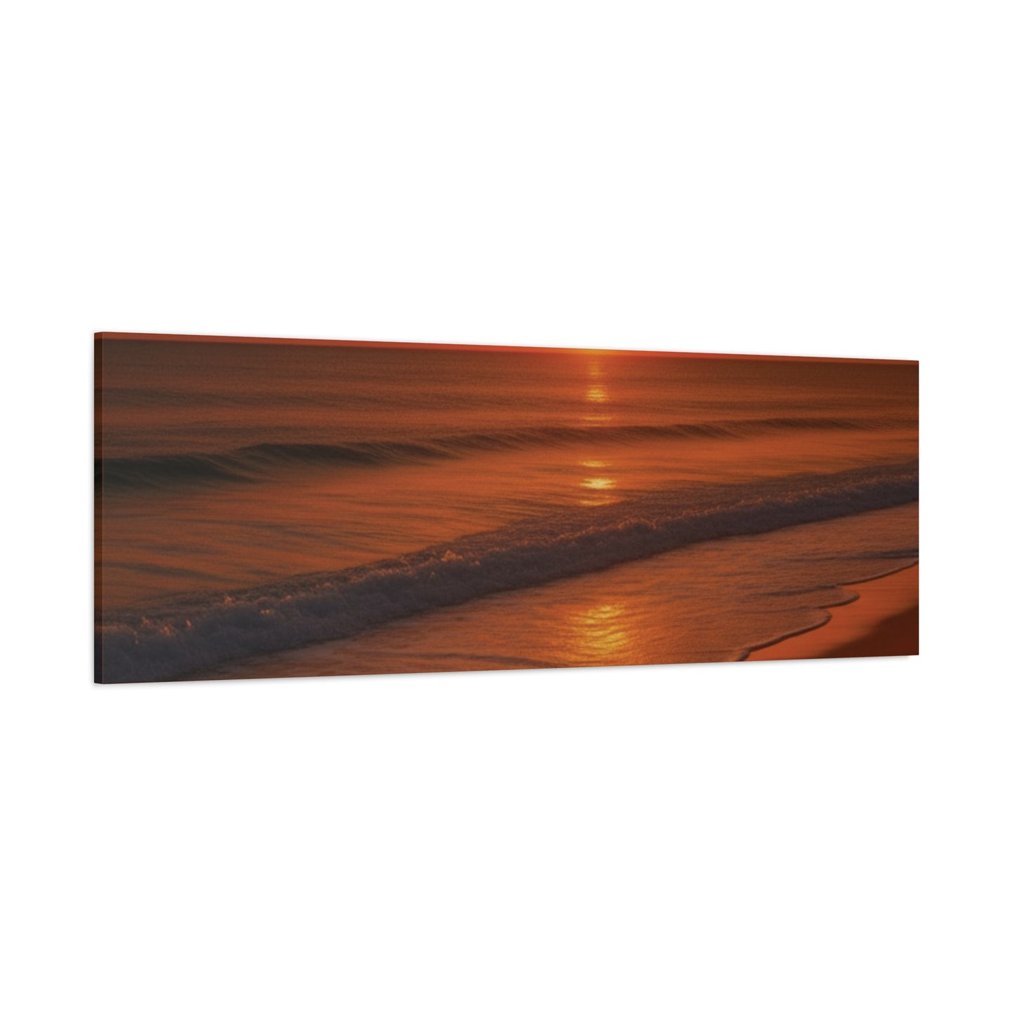 Serene Golden Sunrise on the Horizon Canvas Wall art print