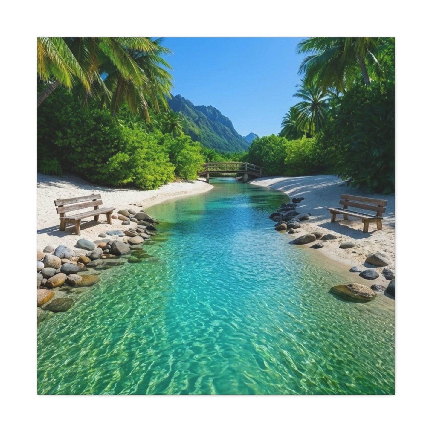 Turquoise Waters Beach Canvas Print — Matte Stretched Wall Art
