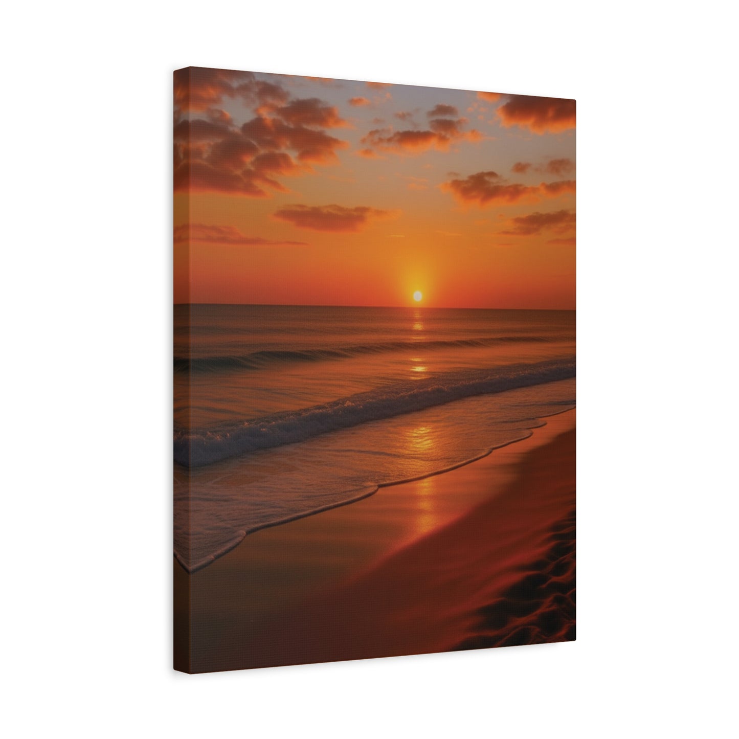 Serene Golden Sunrise on the Horizon Canvas Wall art print