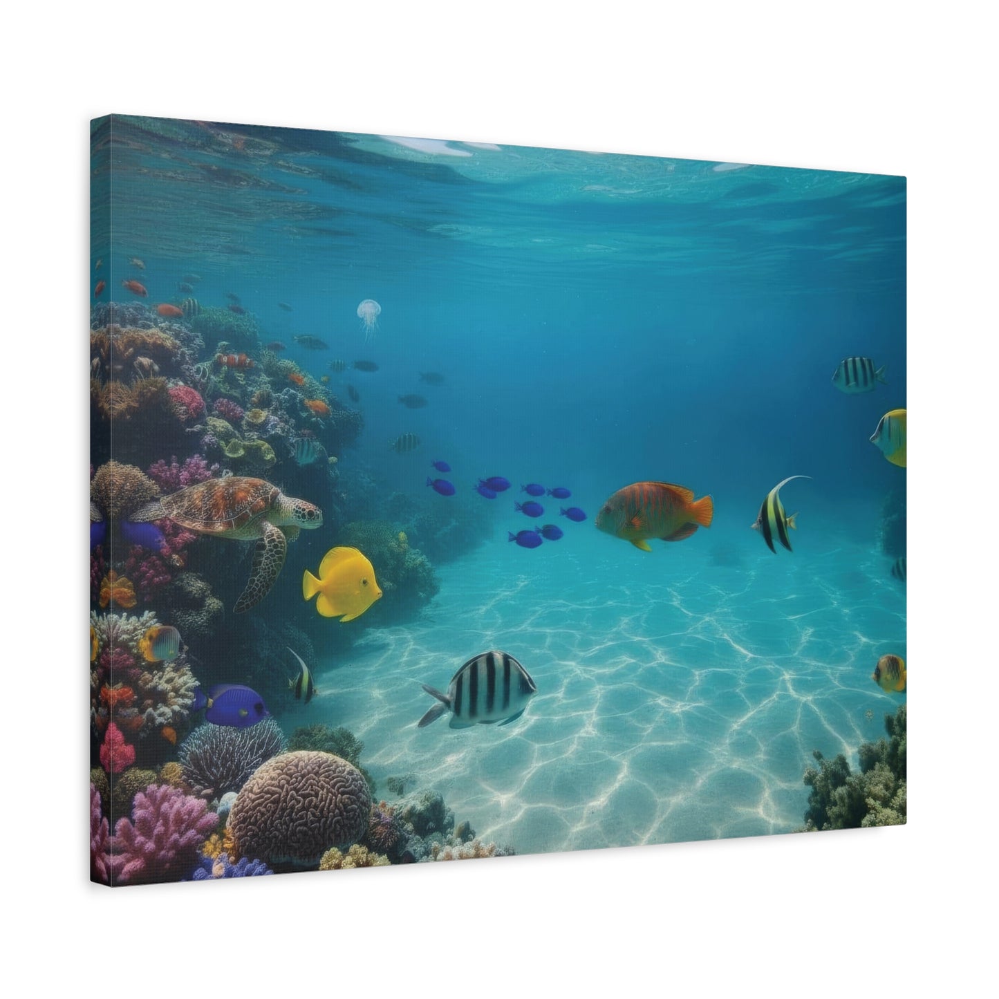 Underwater sea Life Canvas wall Art - Matte Print – Stretched 1.25"